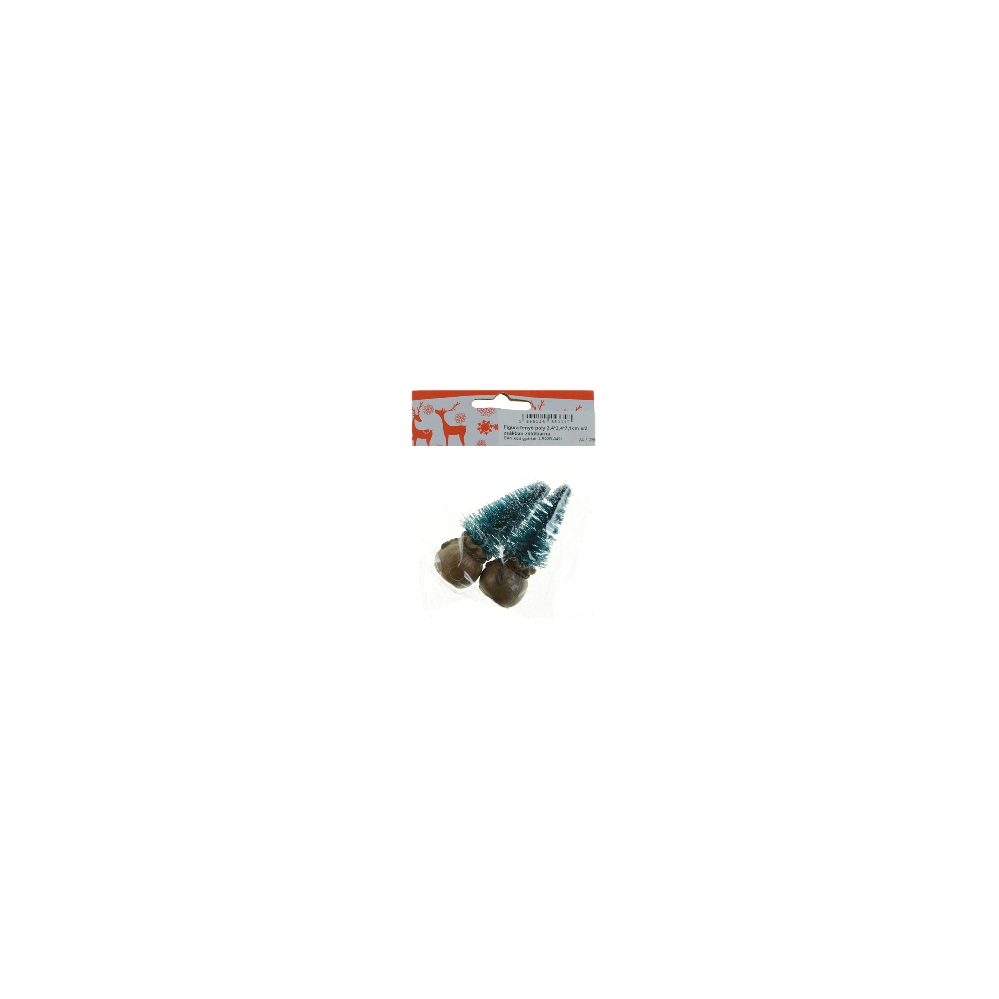 Figura fenyő poly 2,4*2,4*7,1cm s/2 zsákban zöld/barna