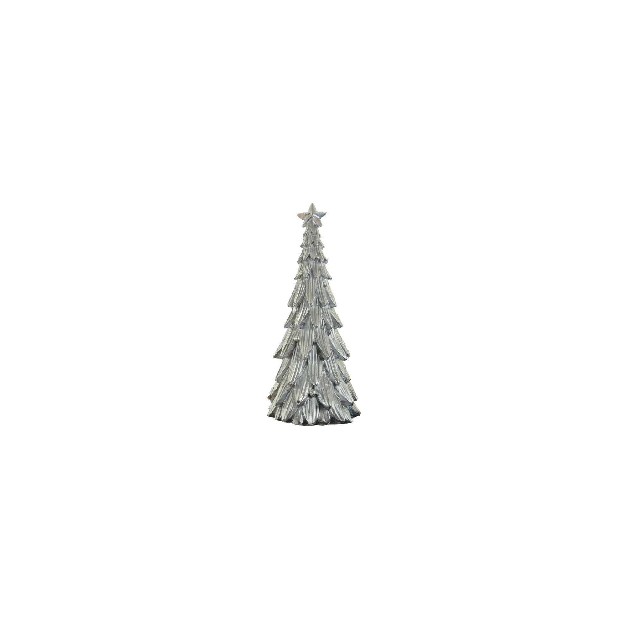 Figura fenyő poly 9,4*9,1*22cm csillaggal ezüst