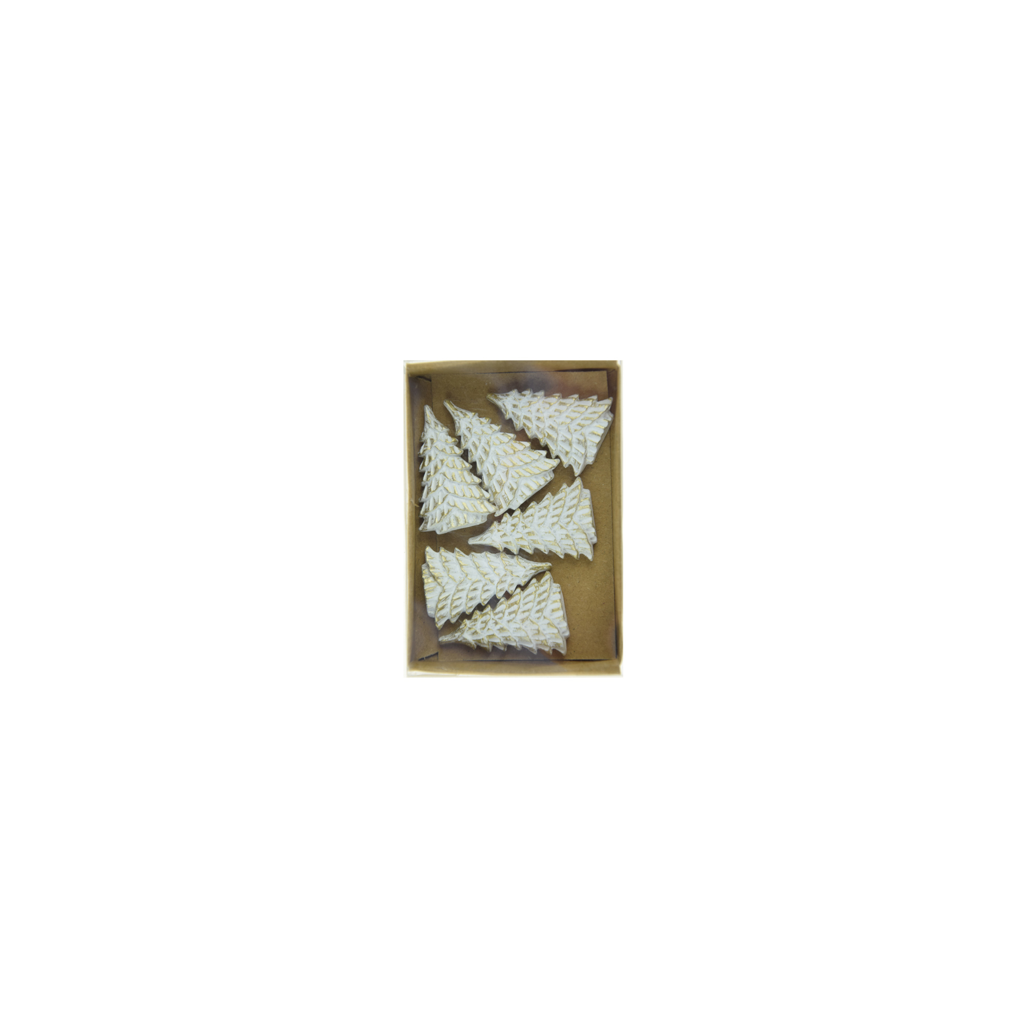 Figura fenyőfa poly 4cm s/6 fehér
