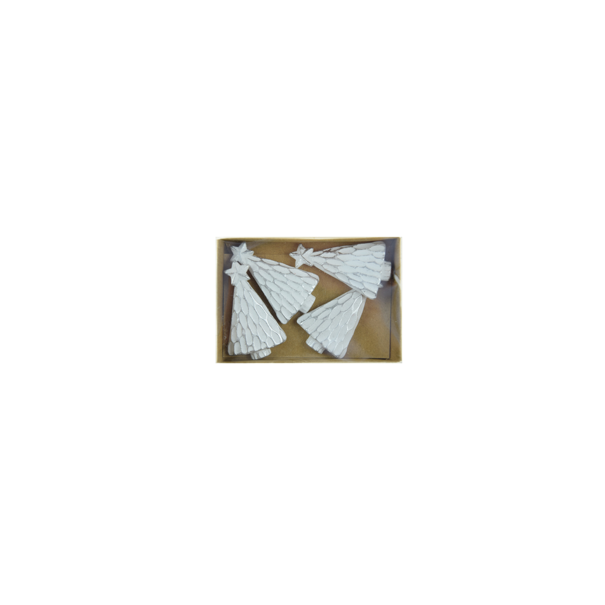 Figura fenyőfa poly 5,3cm s/4 fehér