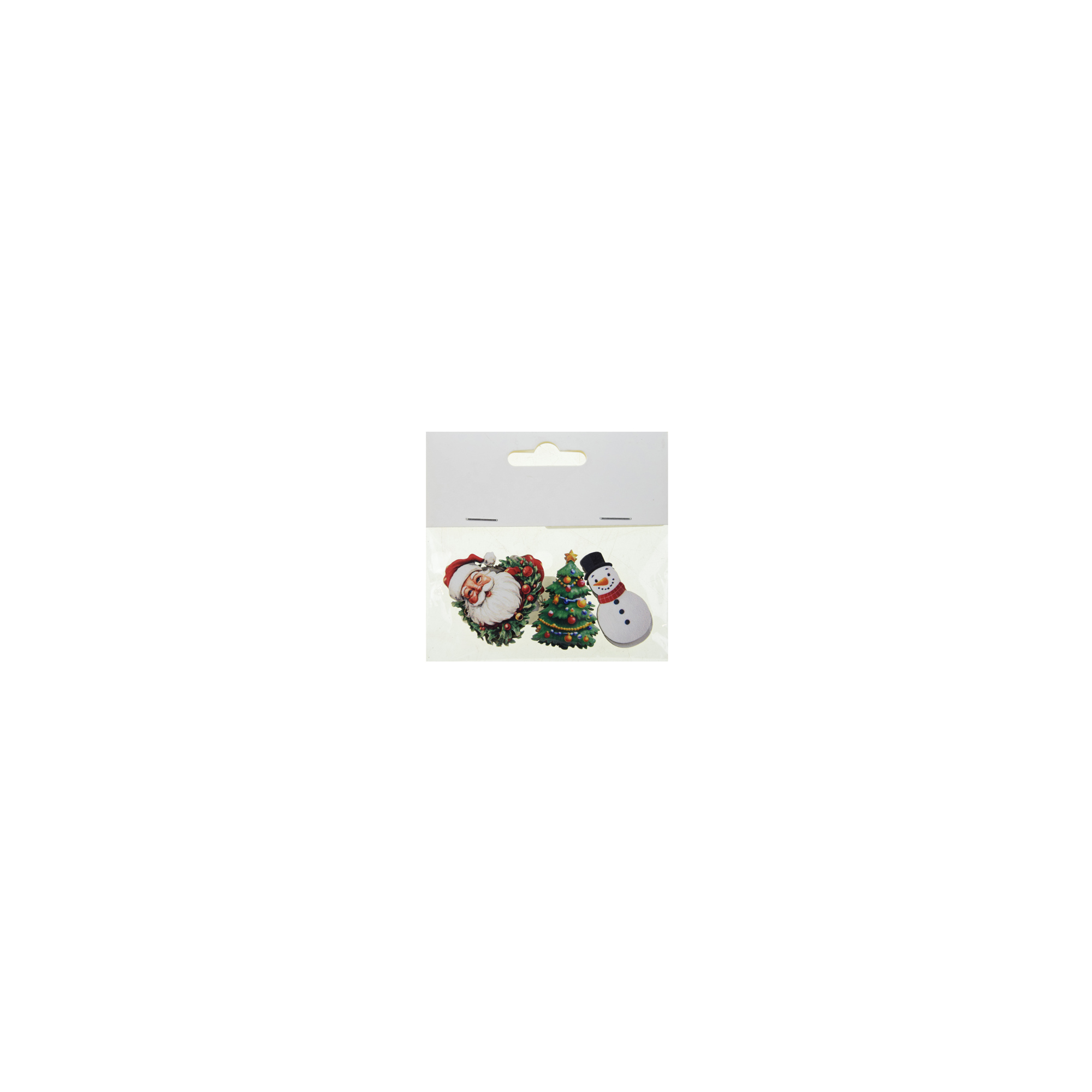 Figura fenyő/hóember/mikulás fa 4cm s/6 zöld/fehér