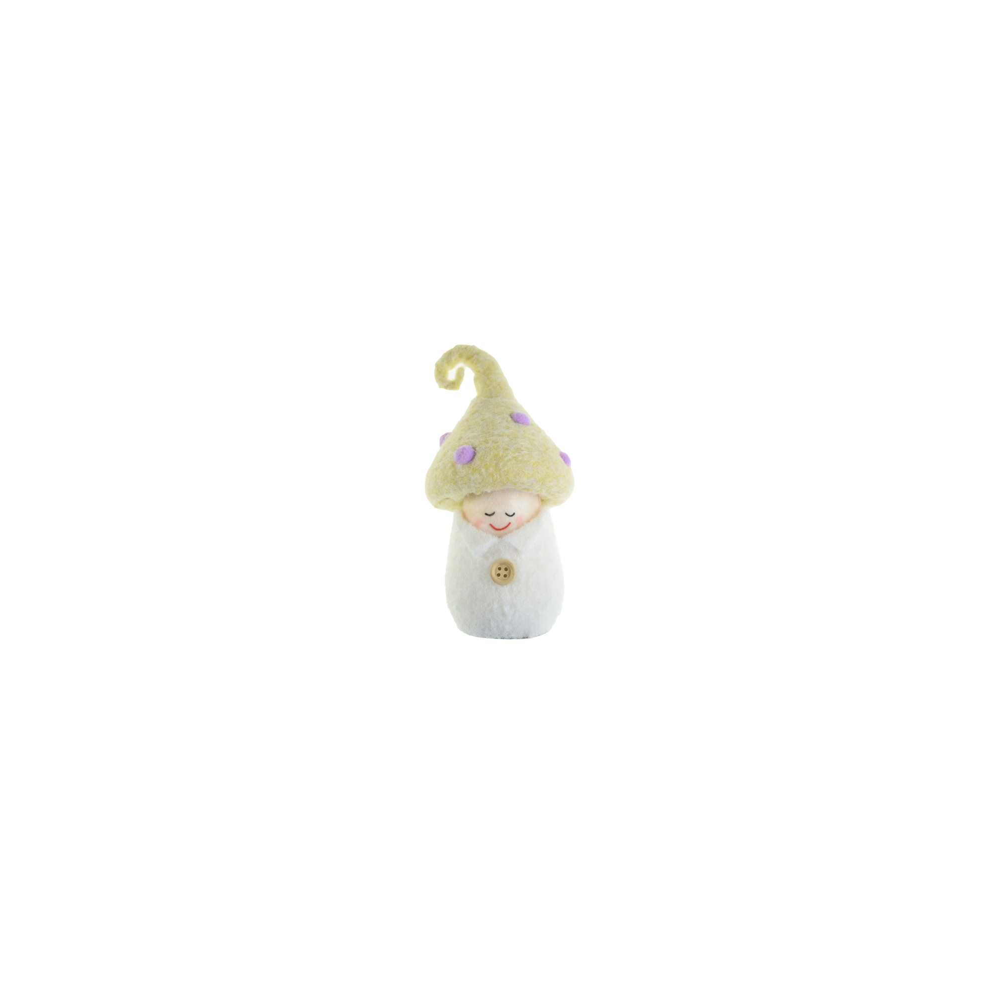 Figura filc gombakalappal 14cm sárga