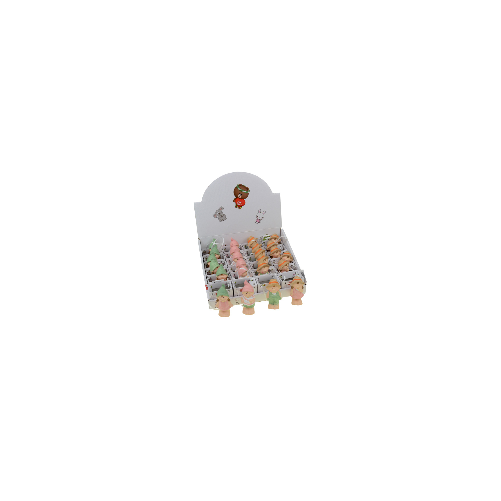 Figura fiú/lány kerámia 3.7*3.6*8.2cm kalapos többféle