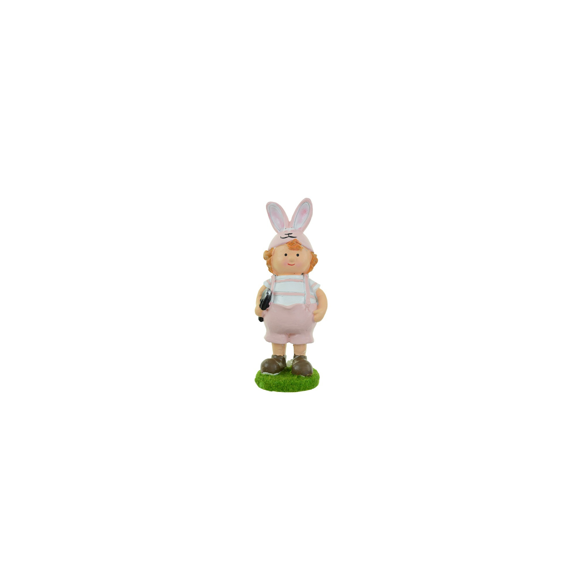 Figura fiú poly 6*5,5*14cm nyuszifüles pink