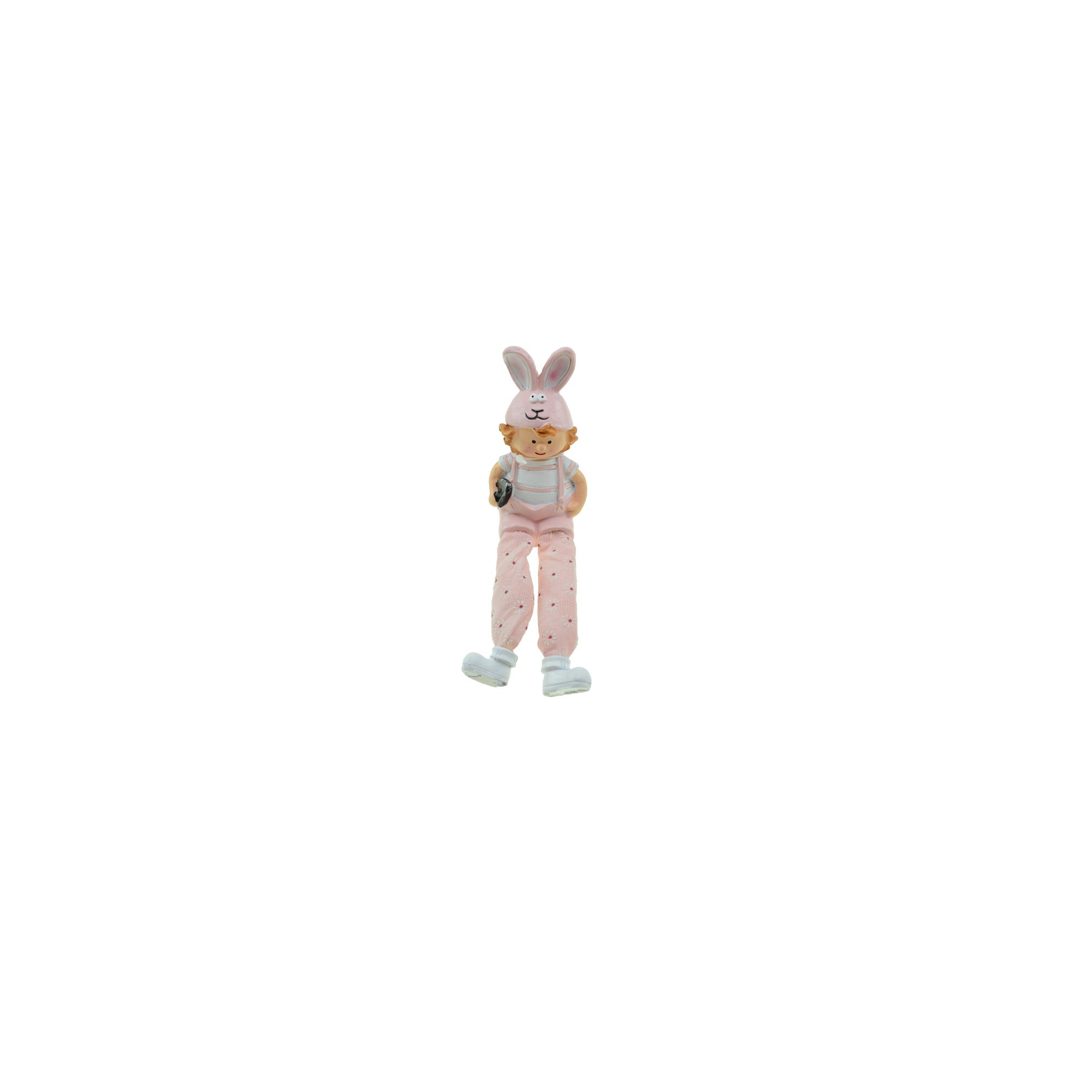 Figura fiú poly 6*5,5*18cm nyuszifüles lógólábú
