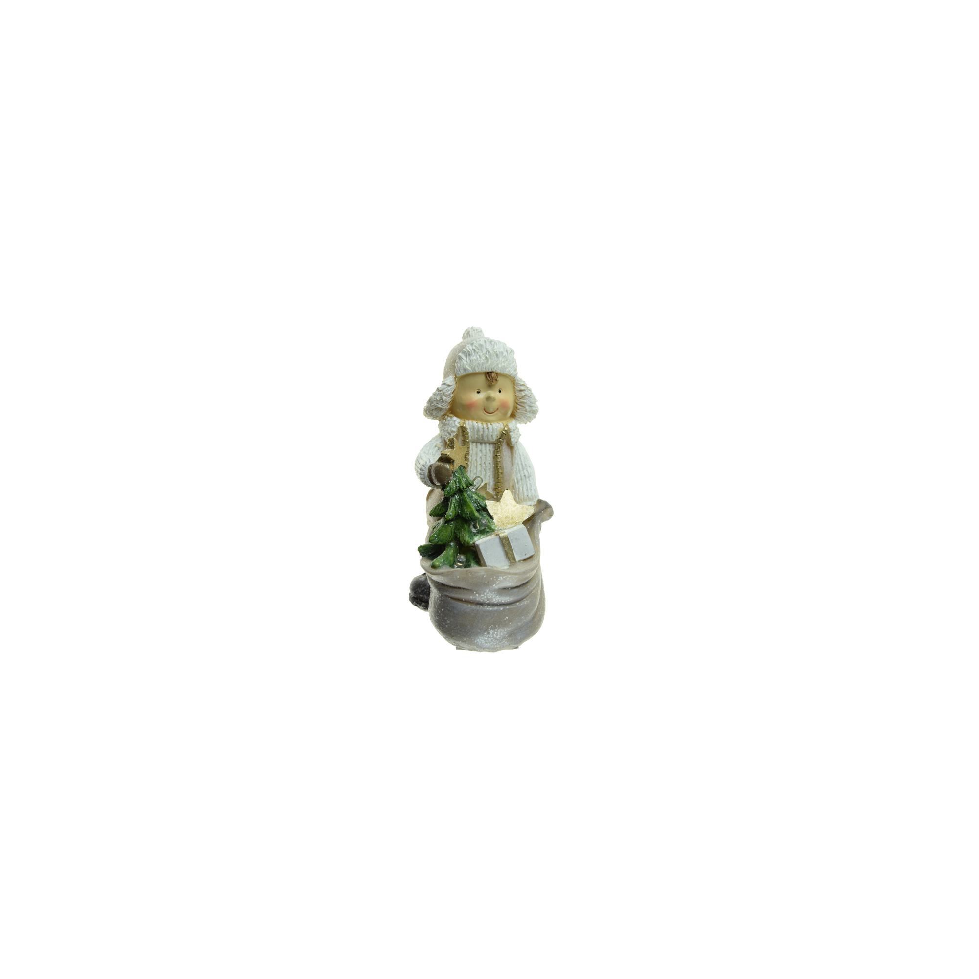 Figura fiú poly ajándékkal 15cm barna
