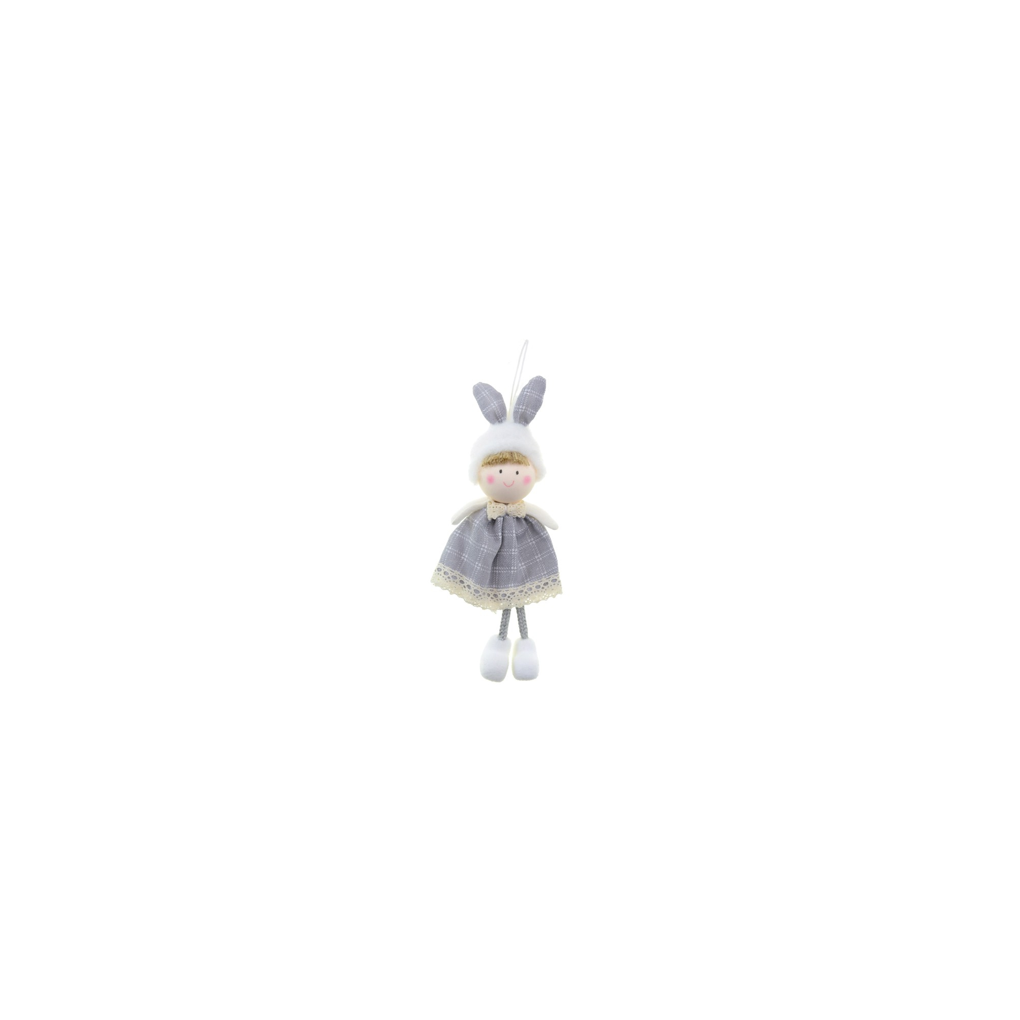 Figura fiú textil 18cm akasztós szürke