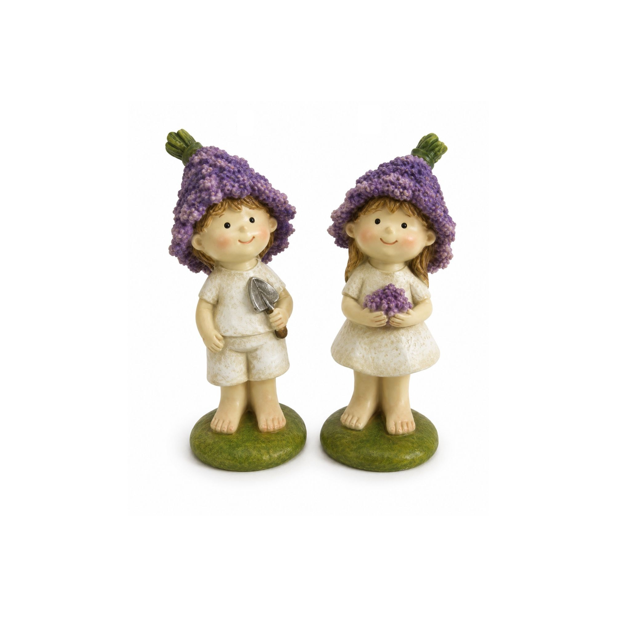 Figura fiú/lány levendulás poly 4*3.8*10cm lila