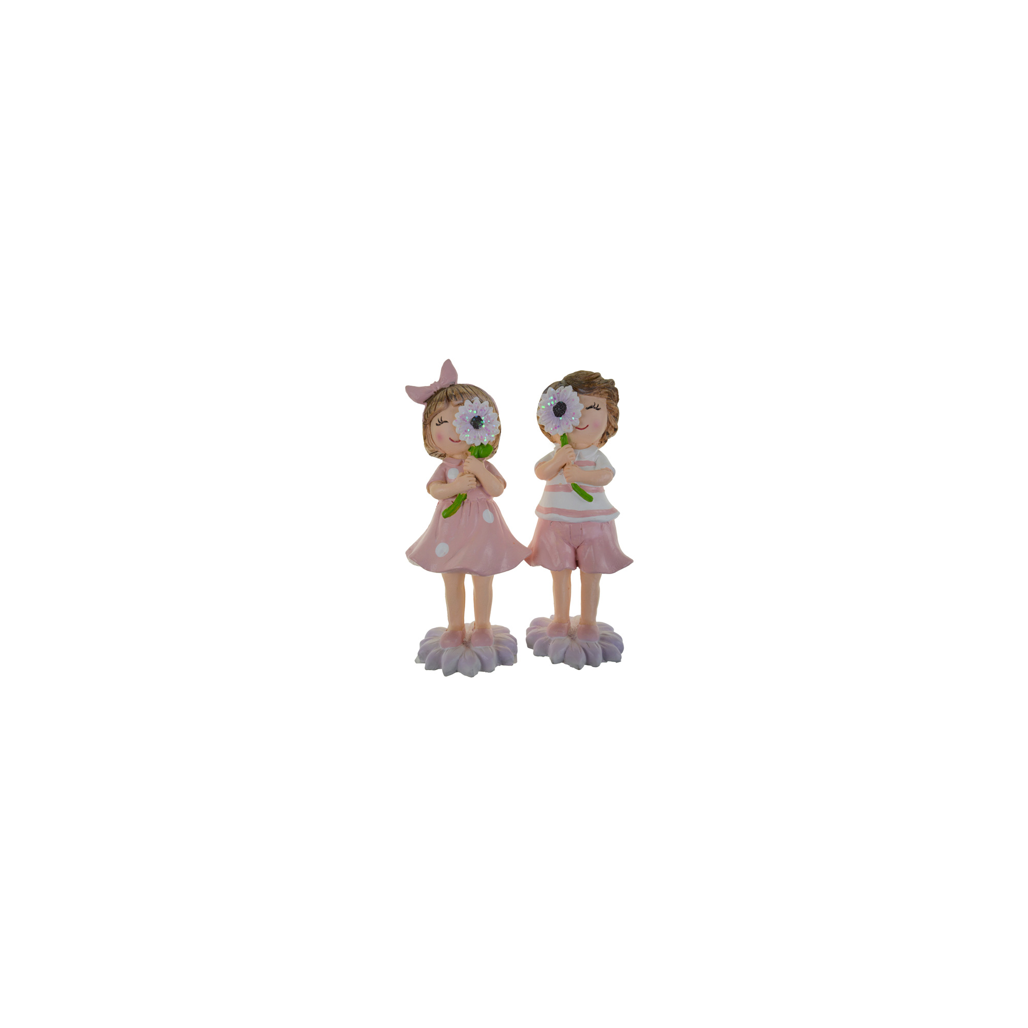 Figura fiú/lány poly 7*6*15cm rózsaszín