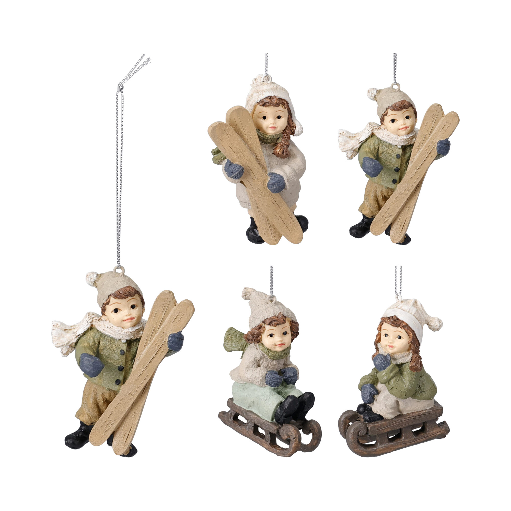 Figura fiú/lány poly 8cm többféle barna