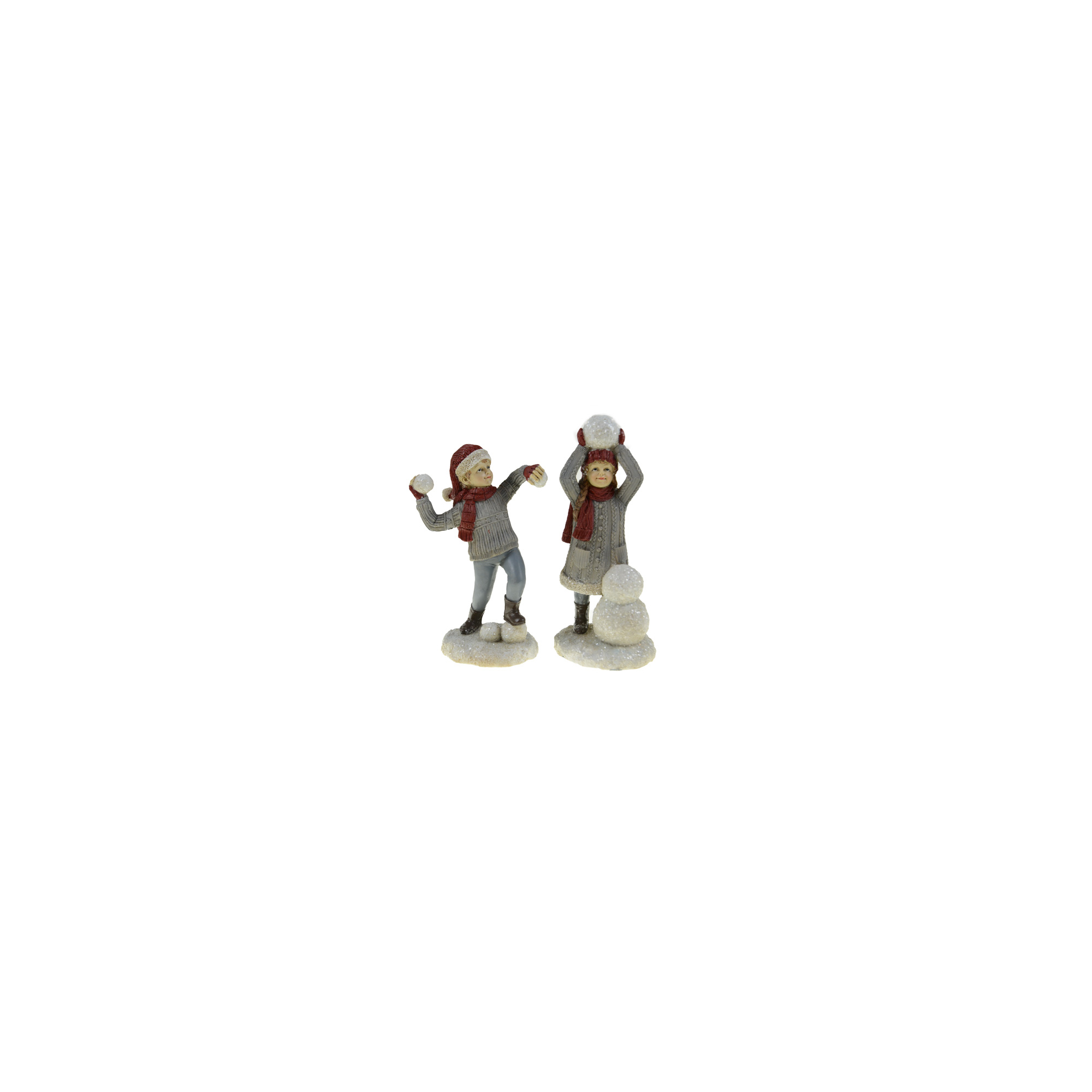 Figura fiú/lány poly 9,5*8*19,5 cm bordó