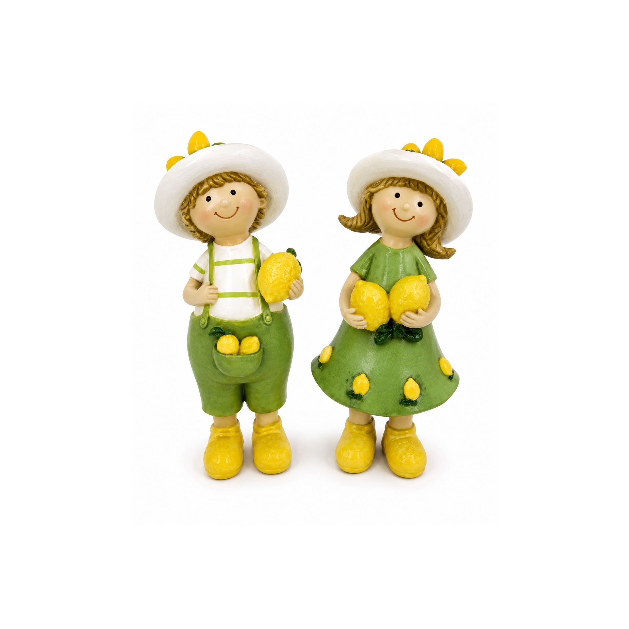 Figura fiú/lány poly citromos 6.5*4.5*17cm zöld