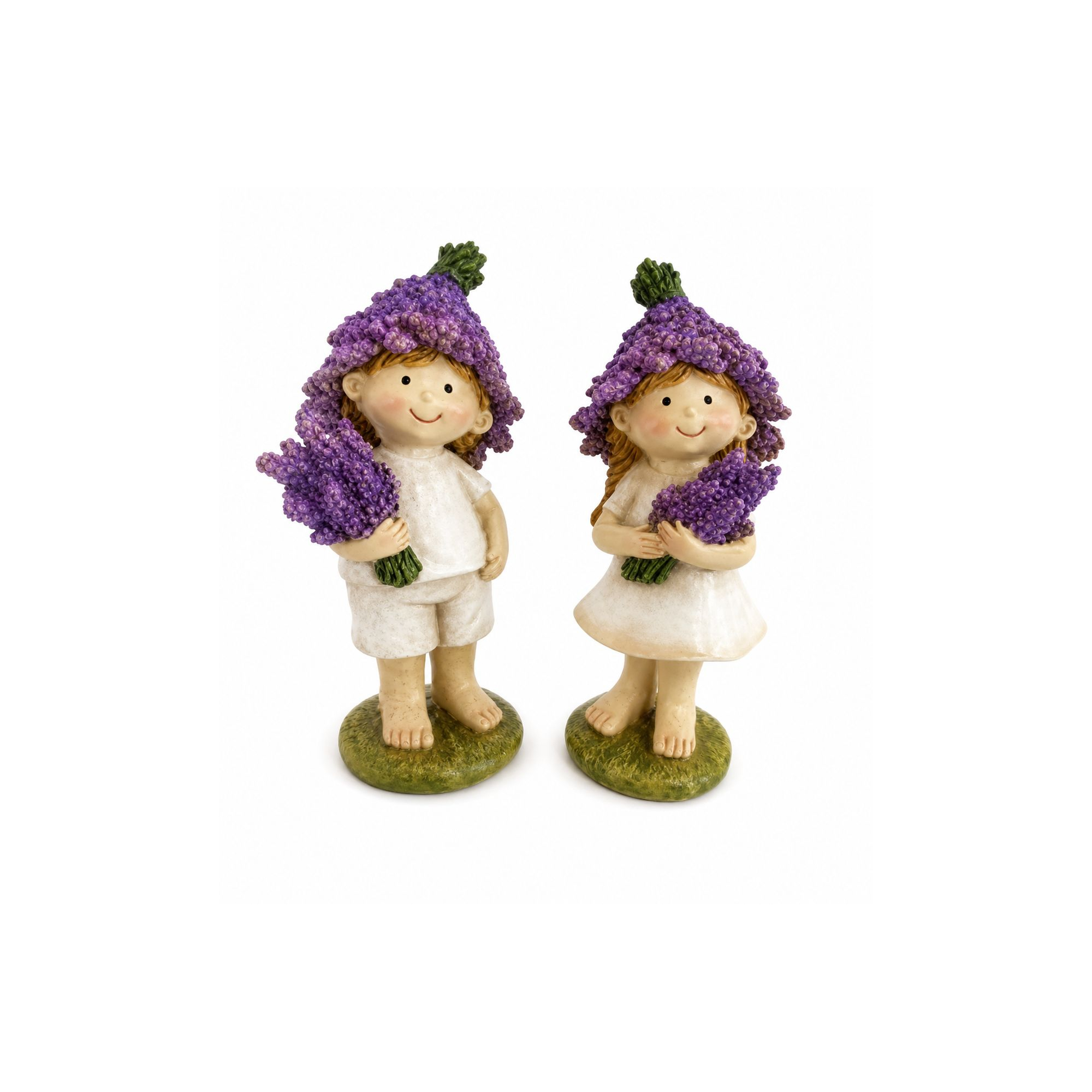 Figura fiú/lány poly levendulás 7.5*5.5*14.5cm lila