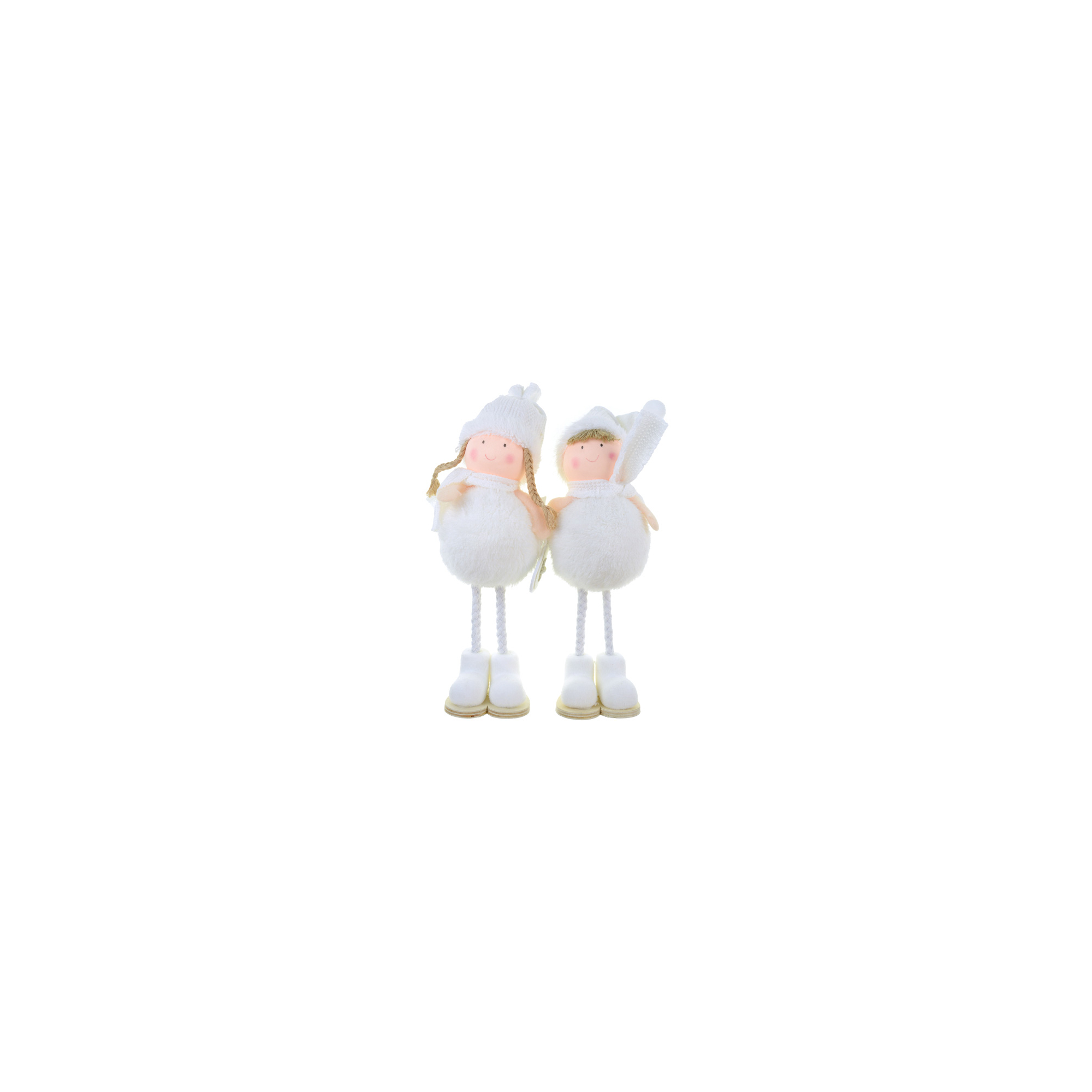 Figura fiú/lány textil 30 cm álló fehér