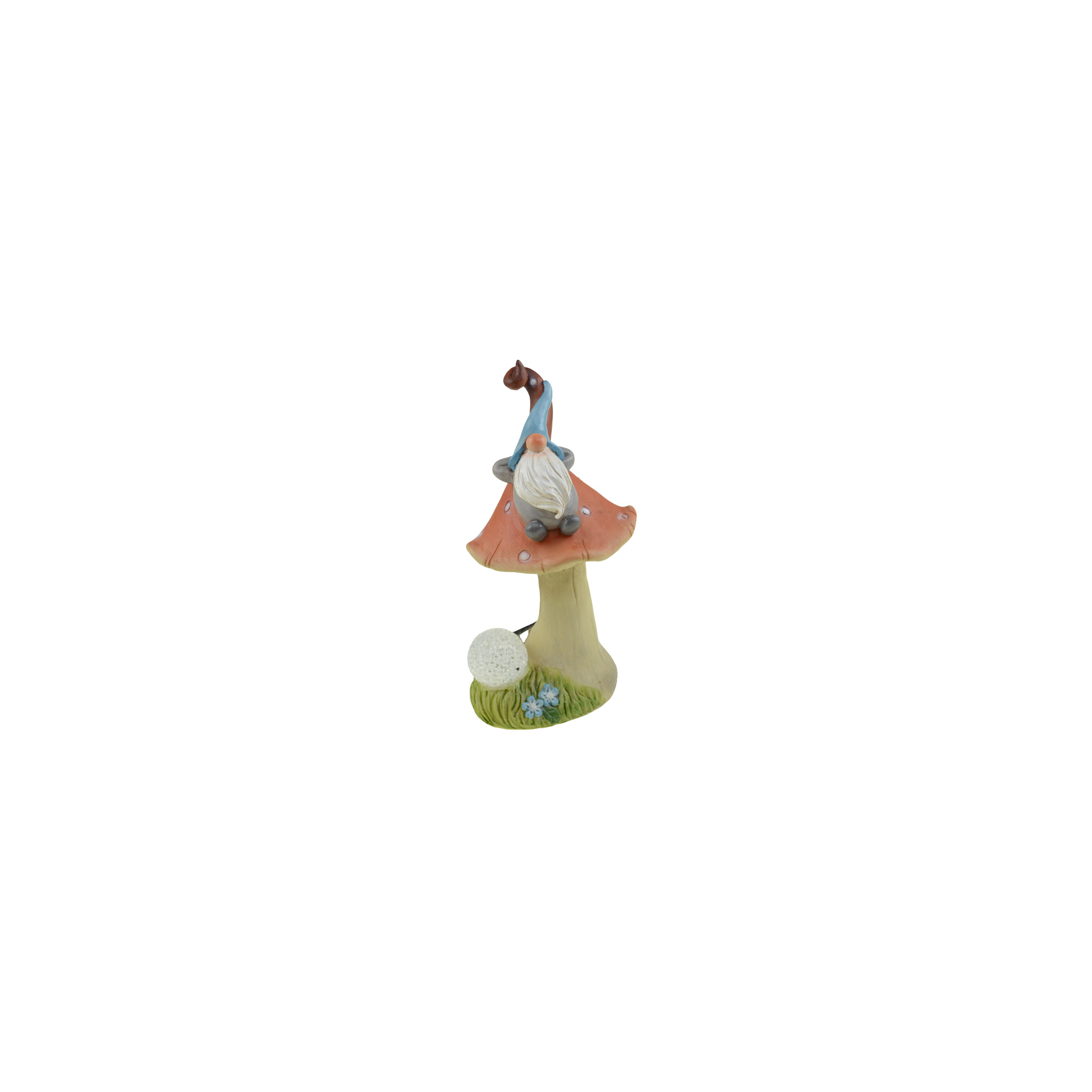 Figura gomba kerámia LED-es 15,5*12*28cm manóval színes