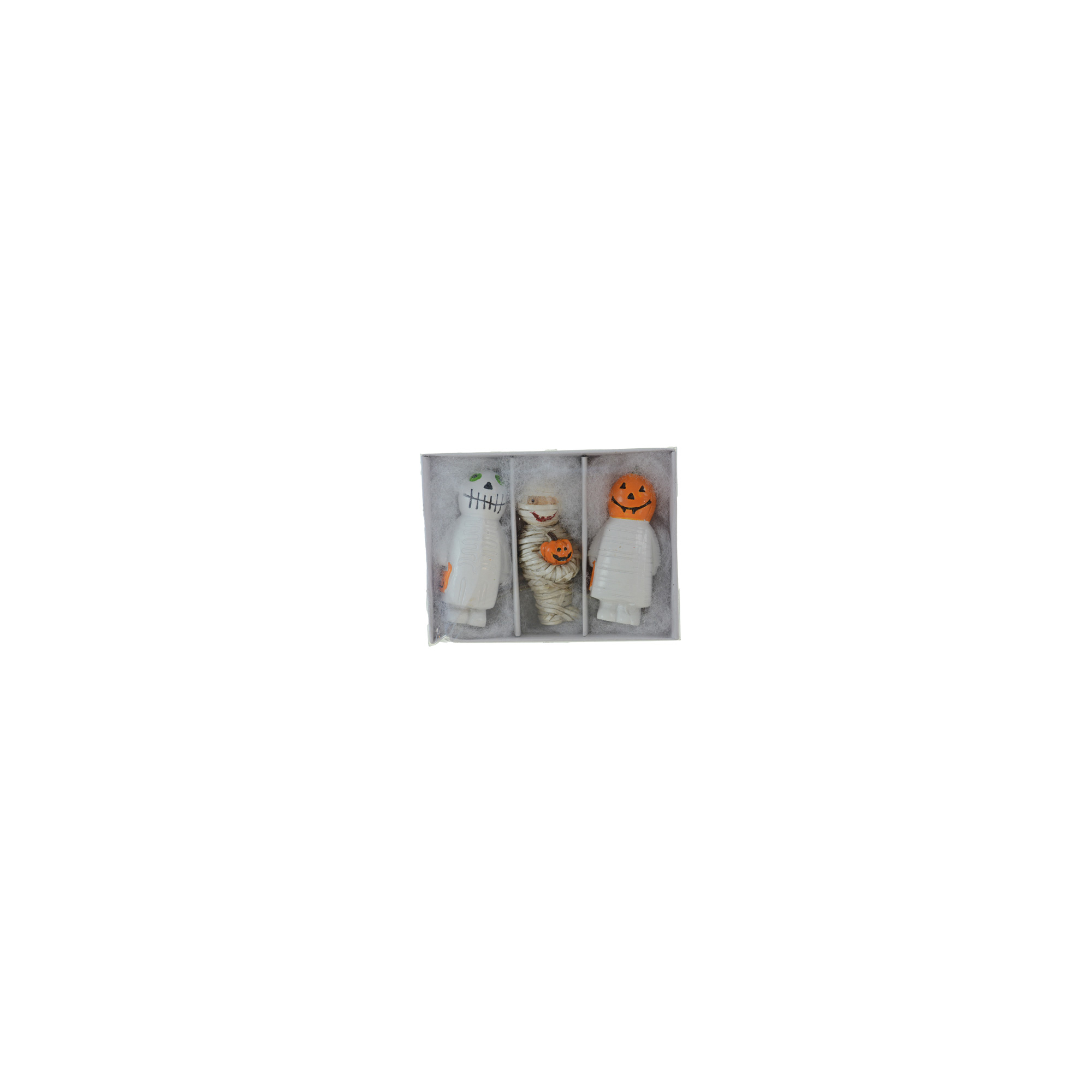 Figura Halloween poly 2,9*2,6*6,5 cm 3 féle fehér