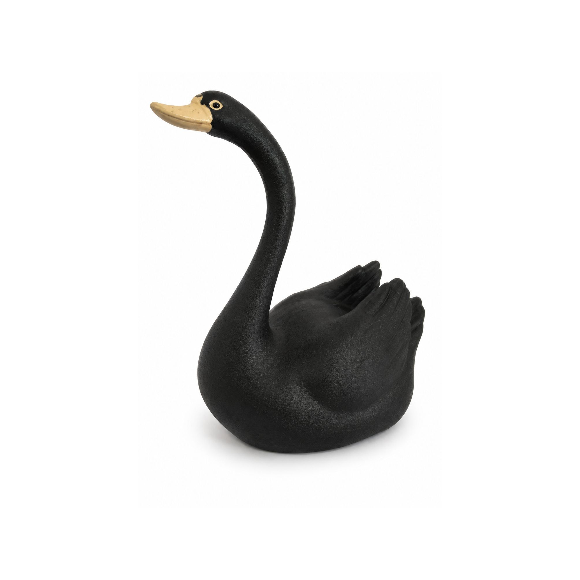 Figura hattyú porcelán 13.5*8*17cm fekete