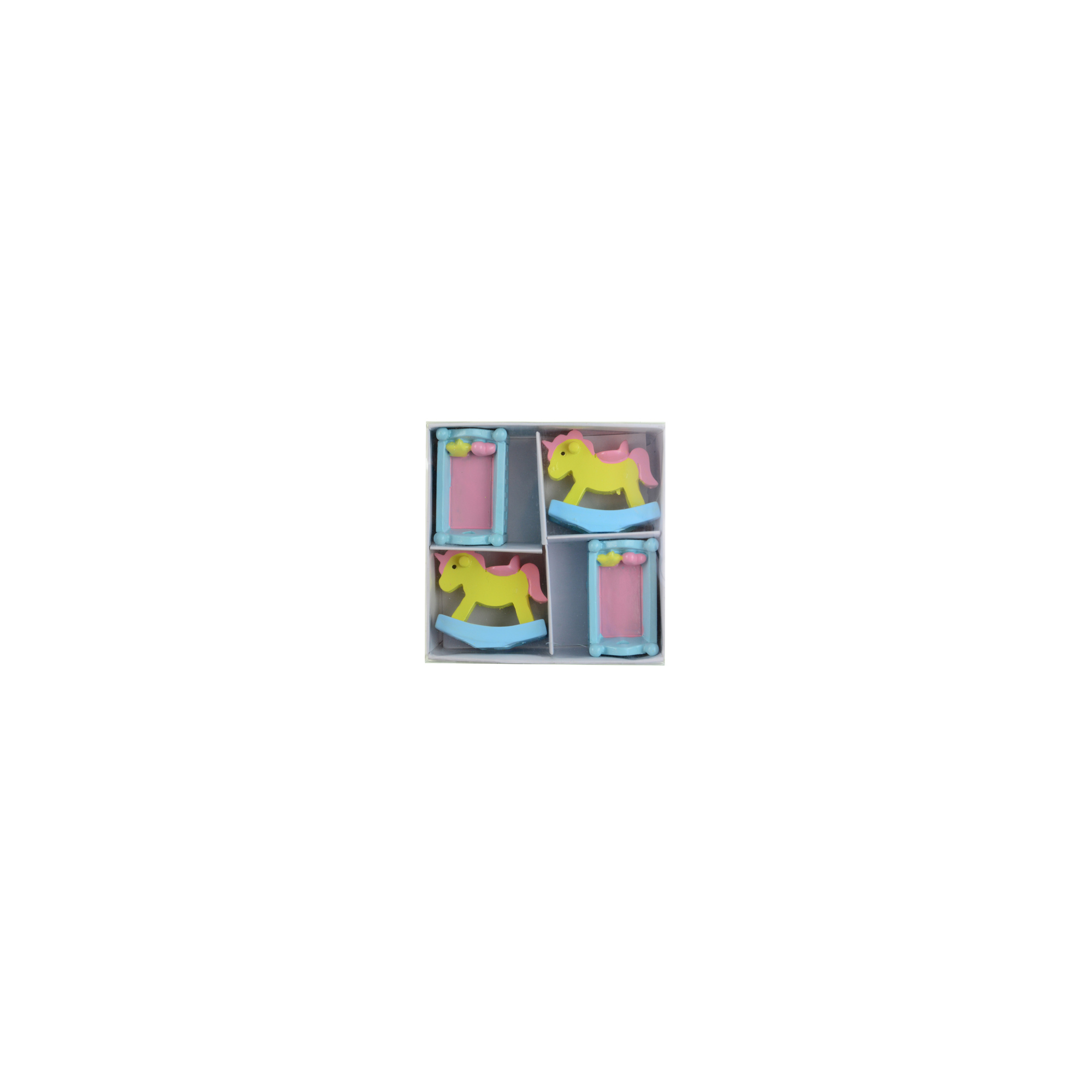 Figura hintaló + kiságy poly 5,3cm s/4 kék