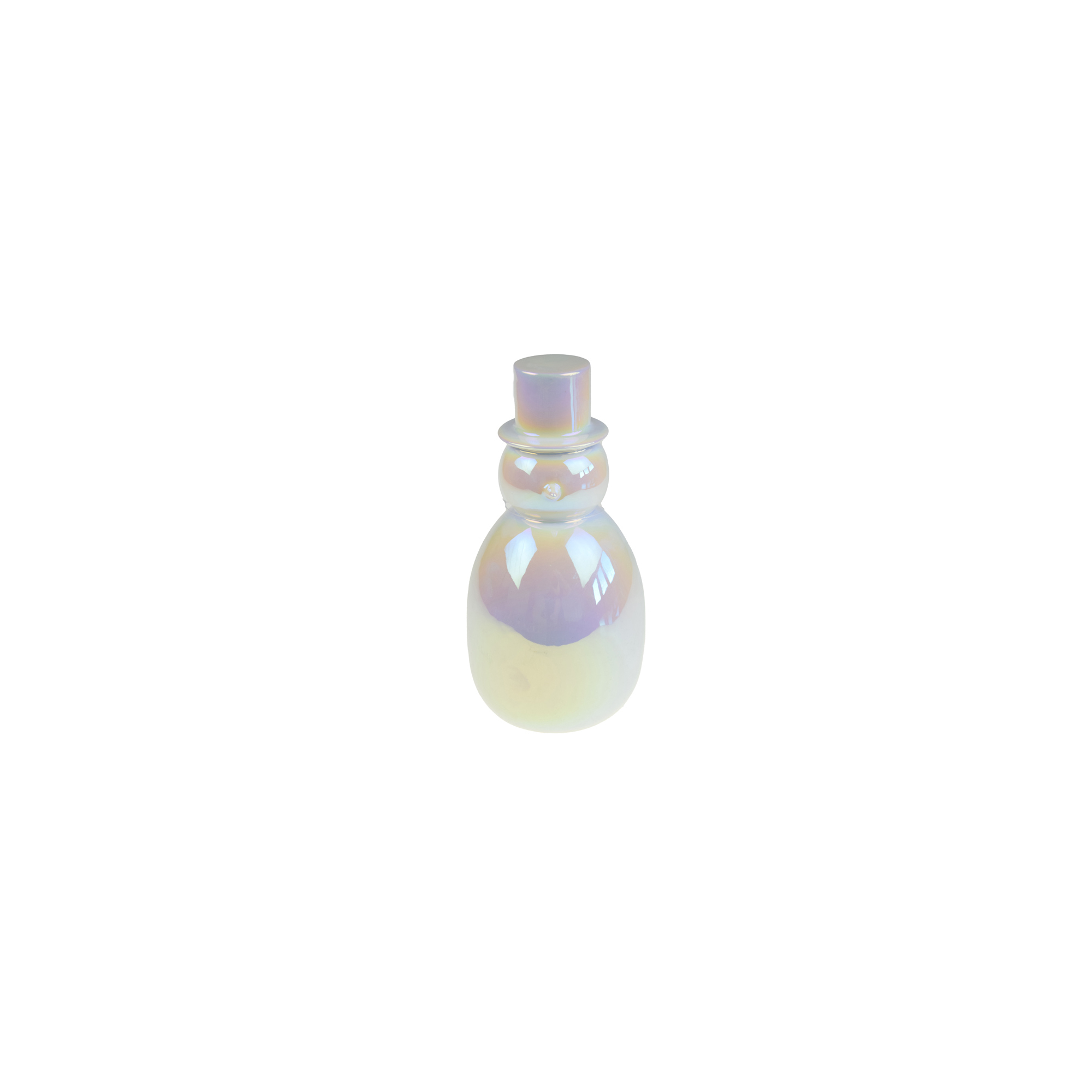 Figura hóember kerámia 11*11*23.5cm pearl fehér