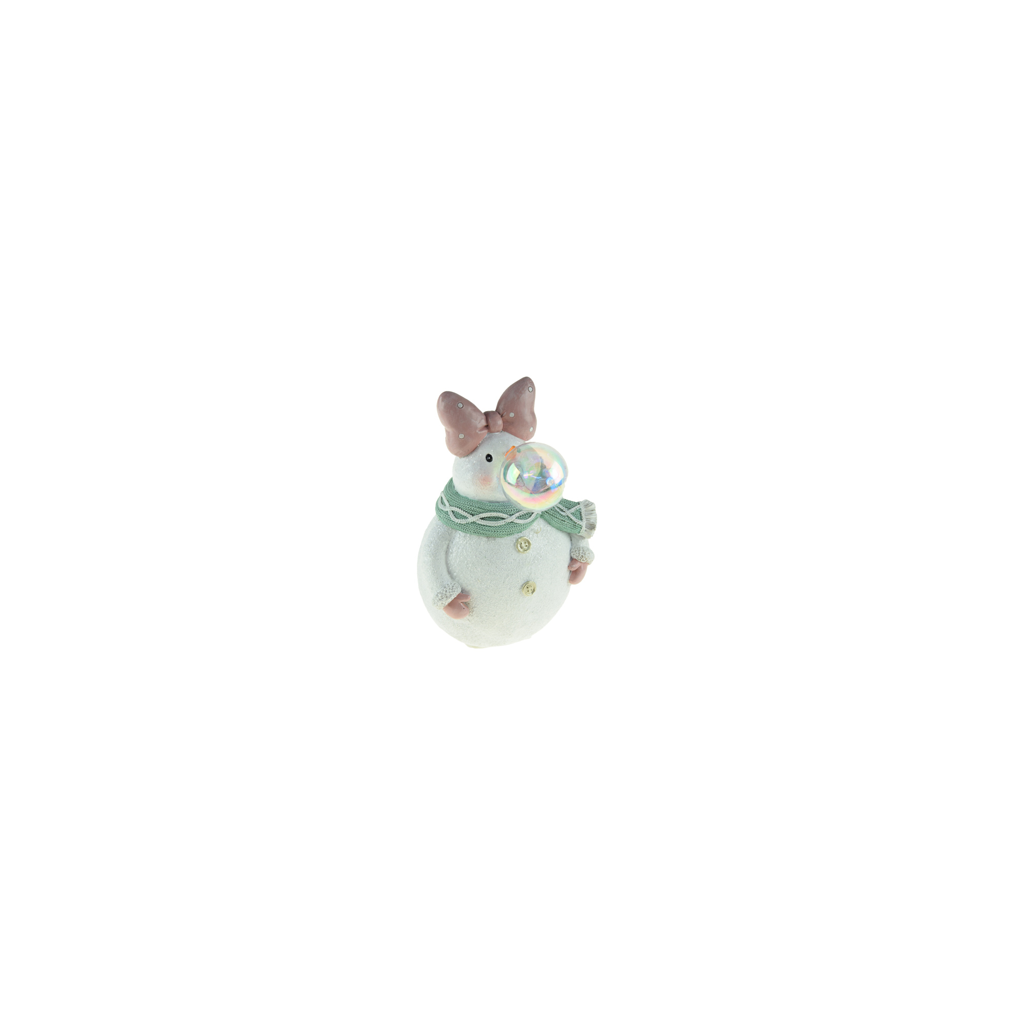 Figura hóember poly 21,2cm LED-es fehér
