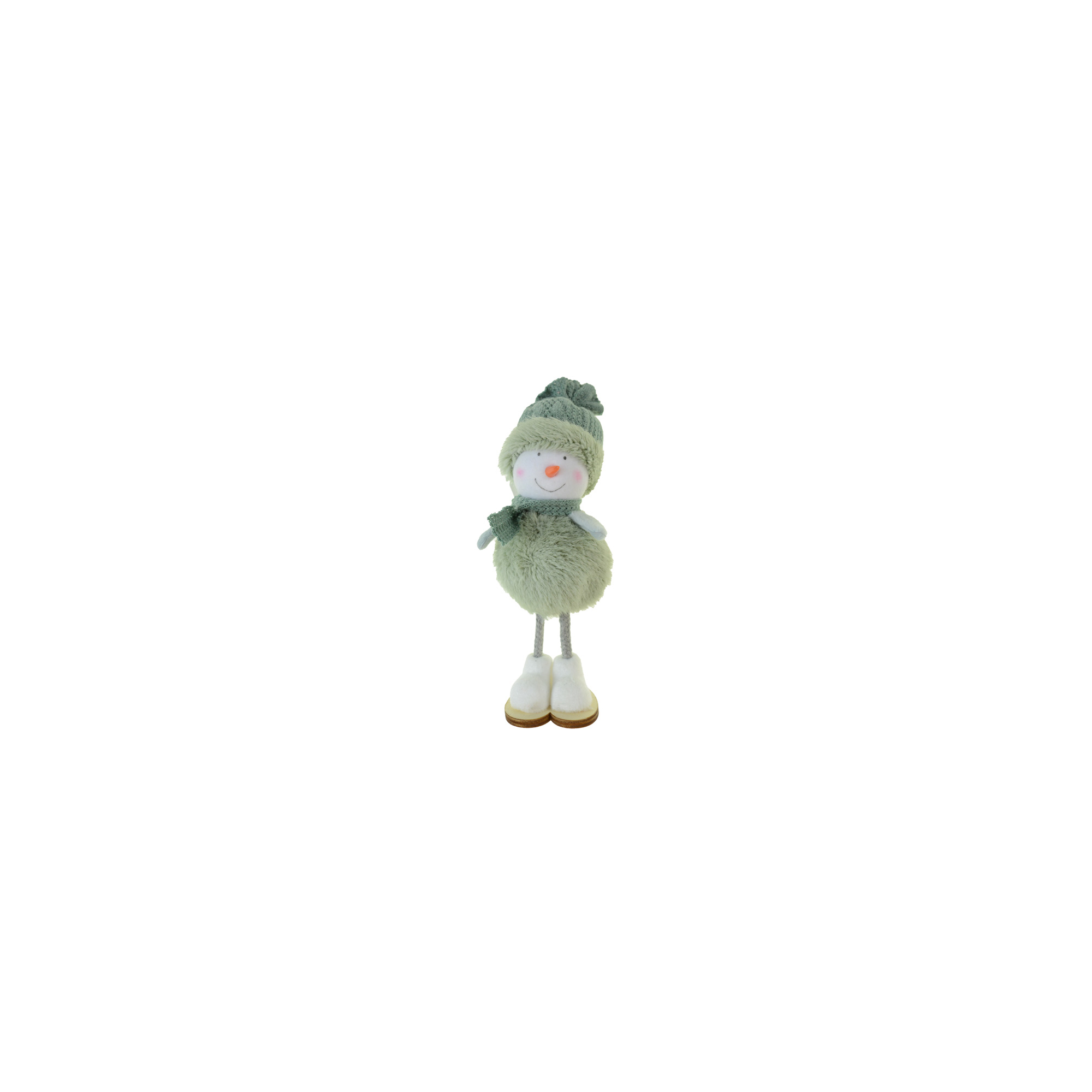 Figura hóember textil 17 cm álló zöld