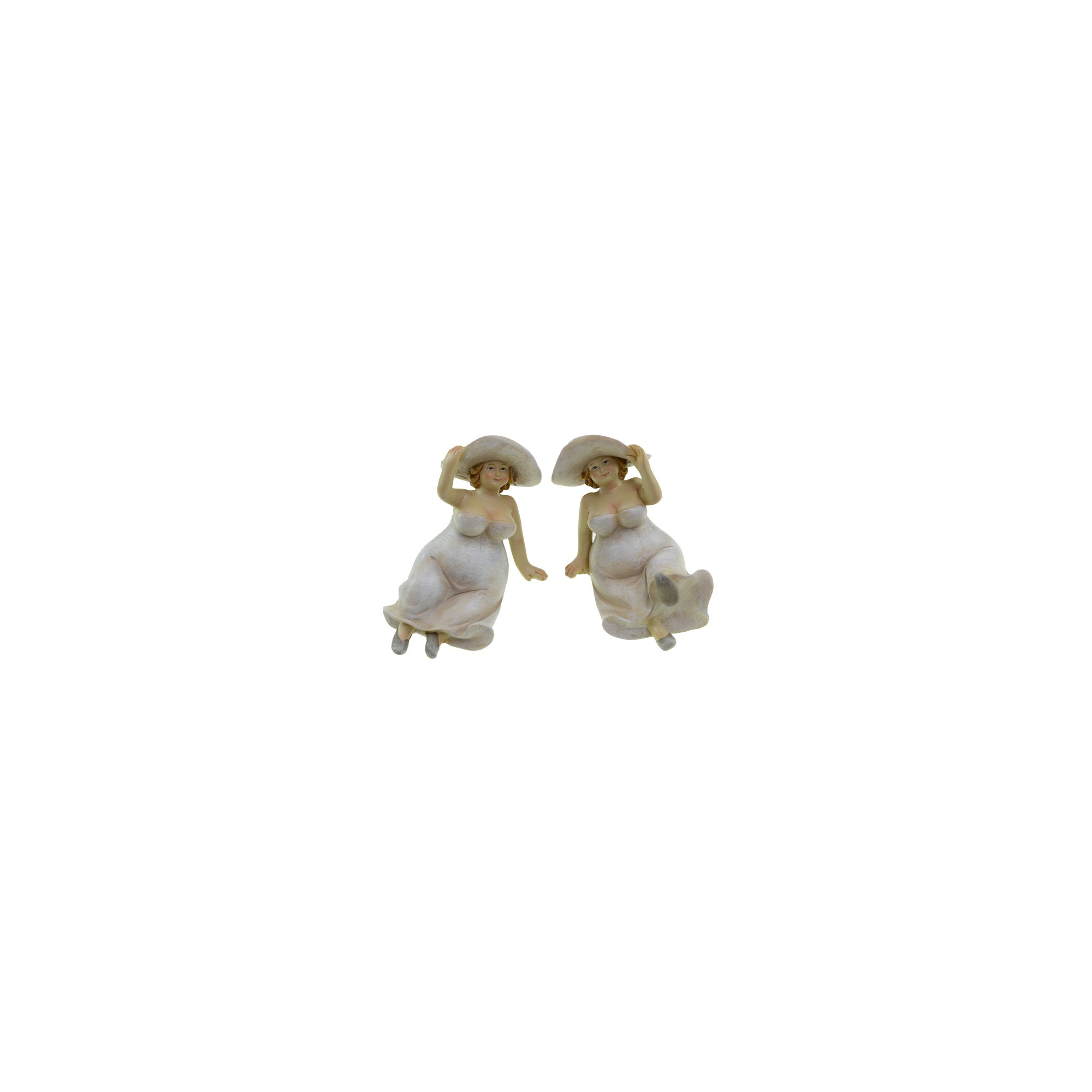 Figura hölgy poly fekvő 11cm 2féle krém