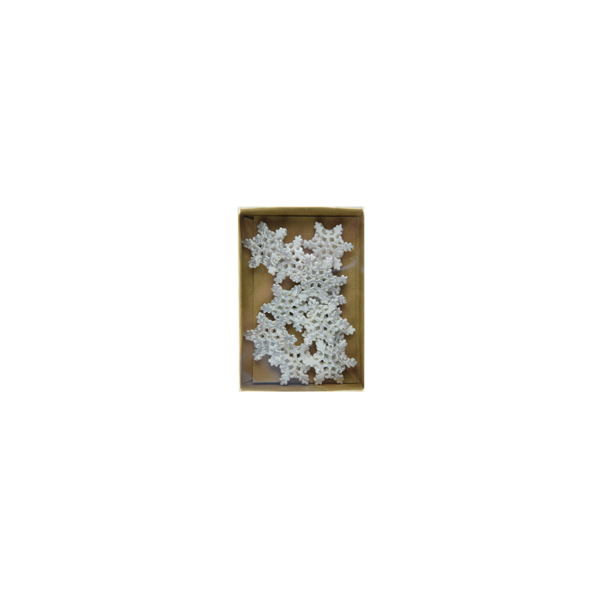 Figura hópehely poly 2,5cm s/12 fehér