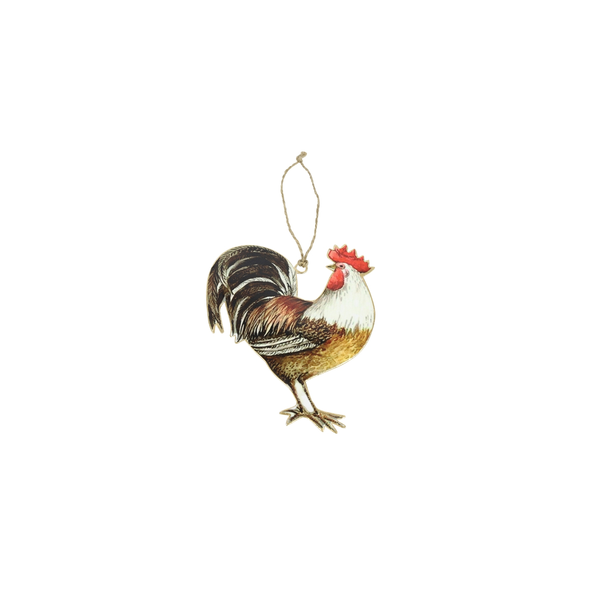 Figura kakas fém 10cm akasztós barna