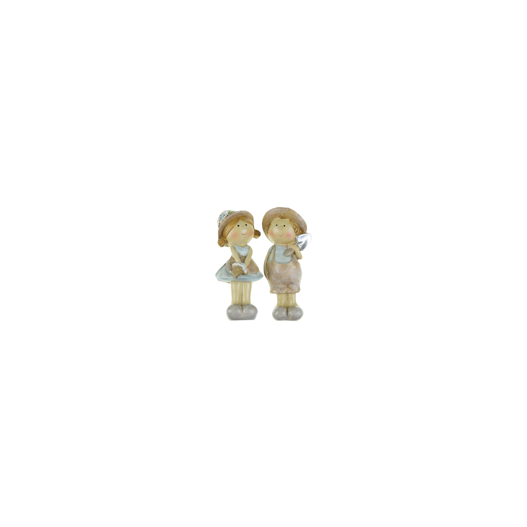 Figura kertész lány/fiú poly 5*4*11cm barna