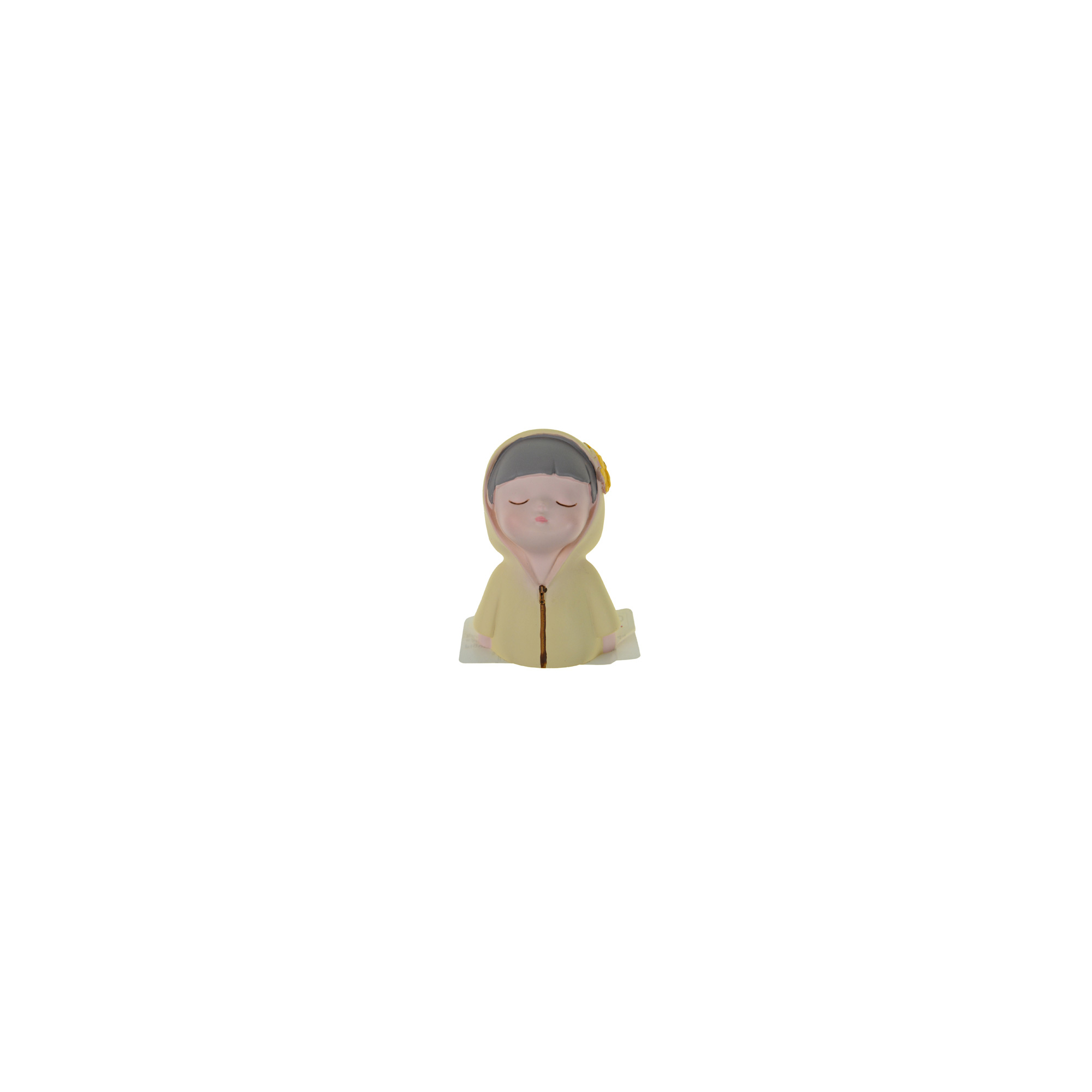 Figura kislány poly kapucnis 4*4*7cm sárga