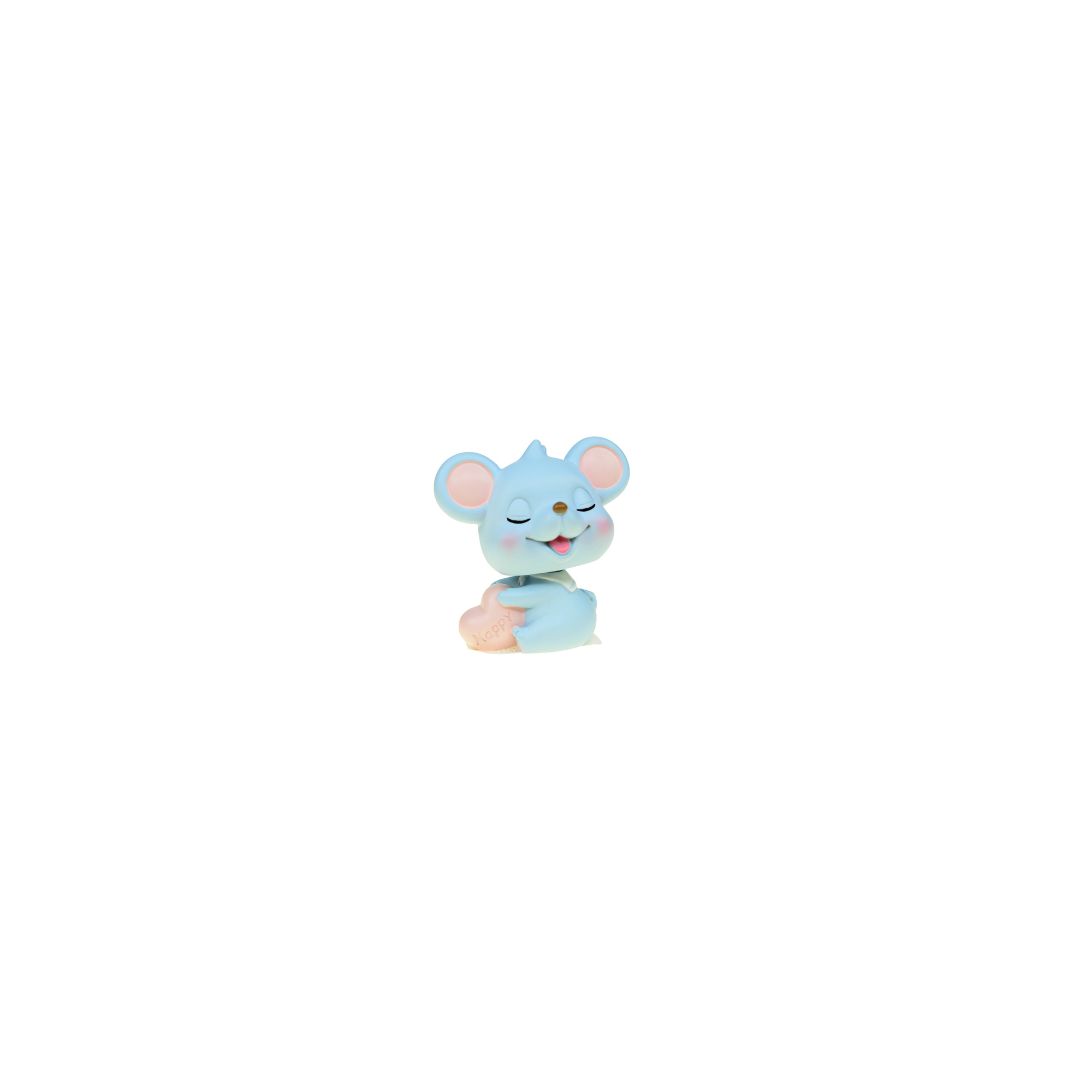 Figura kisegér poly mozgó fejjel 7*5*8cm Lucky kék