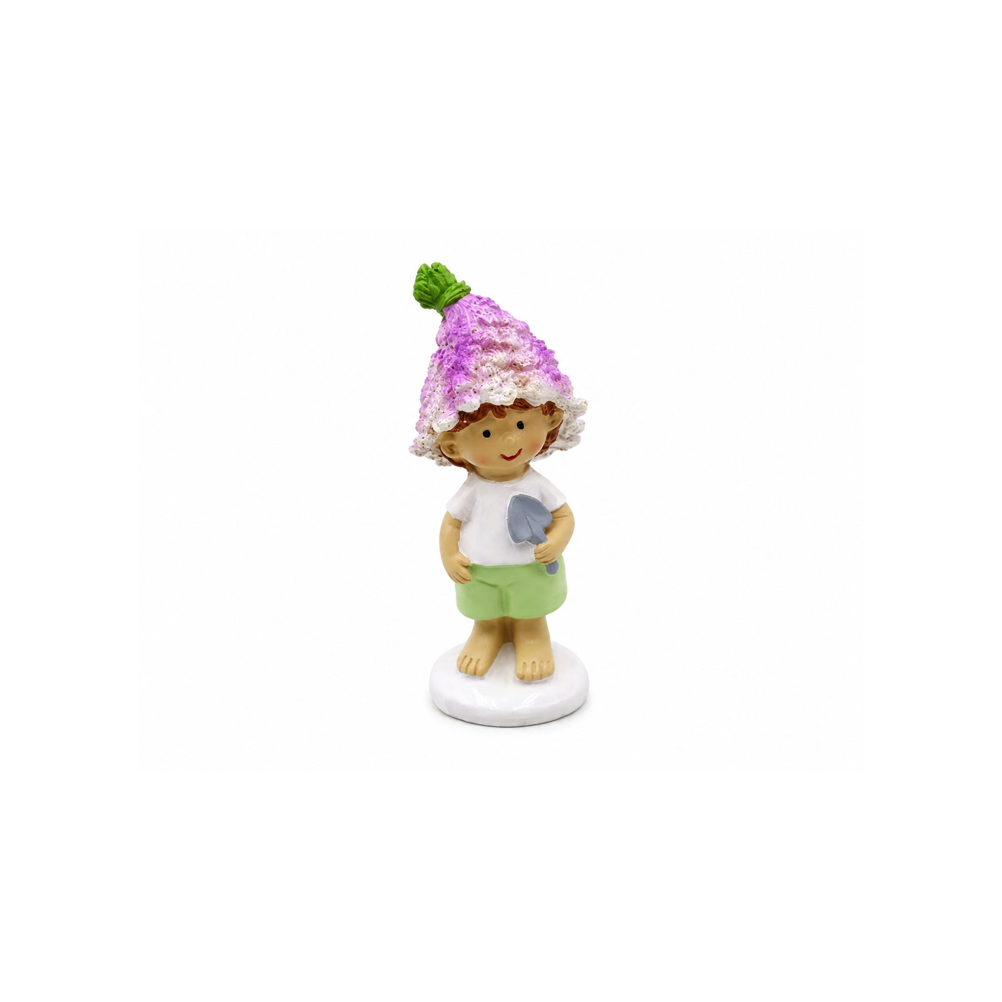 Figura kisfiú poly 4,1*4,1*10,5cm lila/fehér