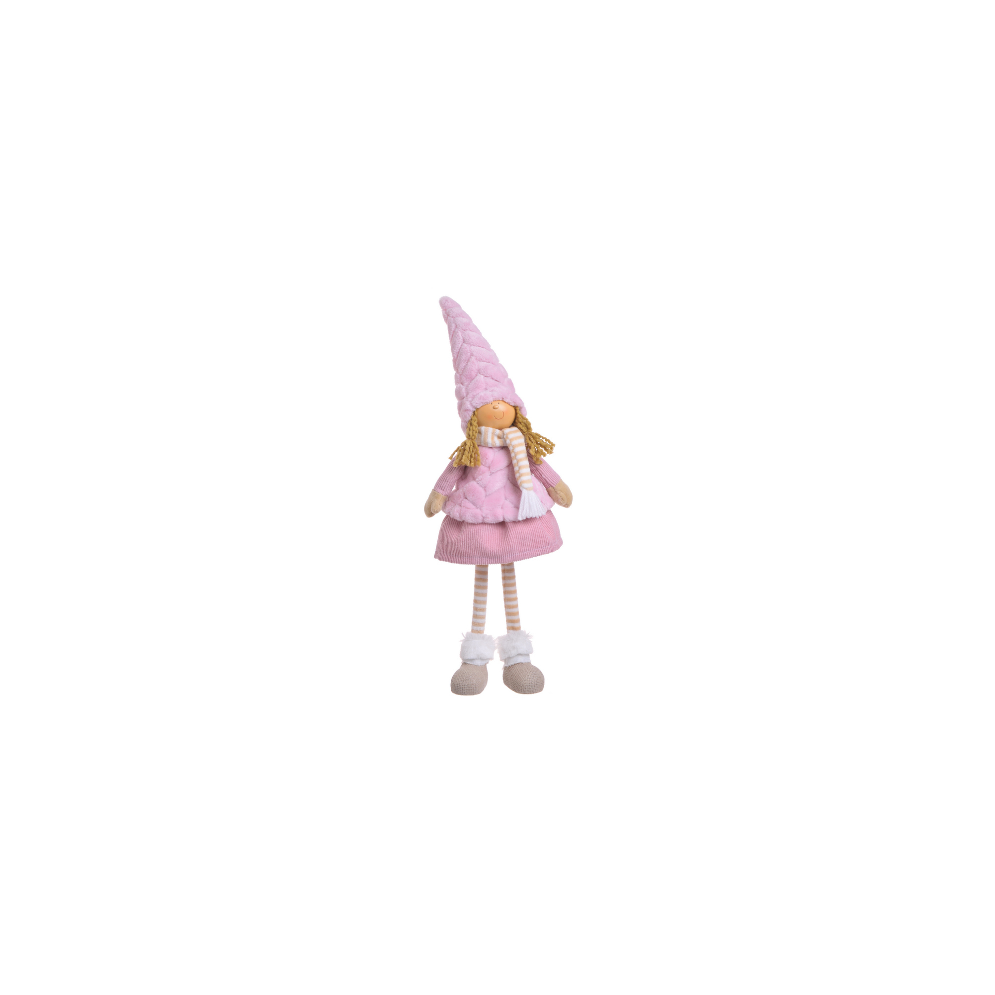 Figura kislány poly szoknyás 48cm fehér/rózsaszín