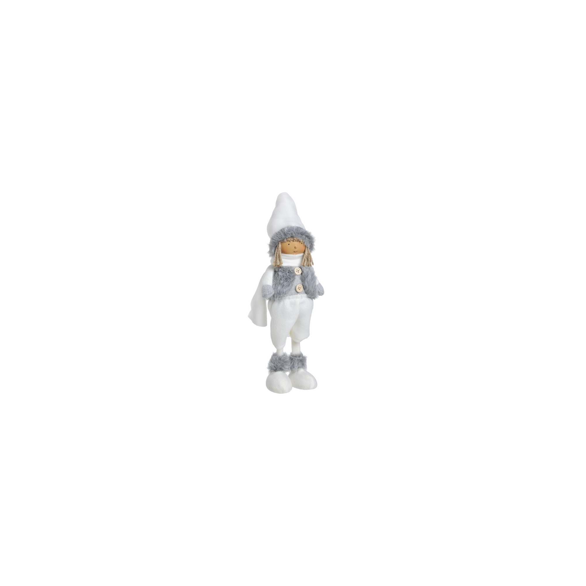 Figura kislány 49cm fehér/szürke