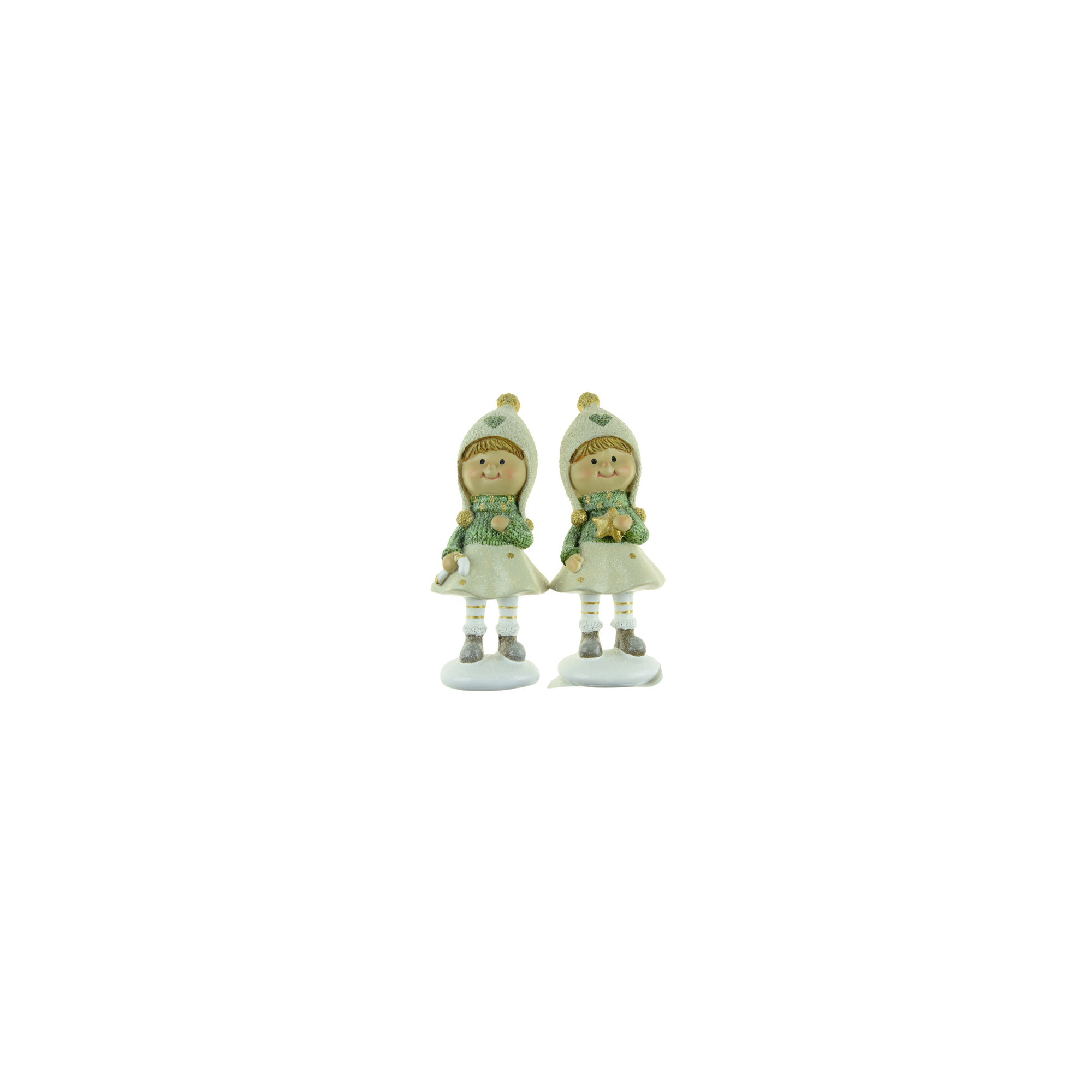 Figura kislány poly 5*4.5*12.2cm 2féle zöld