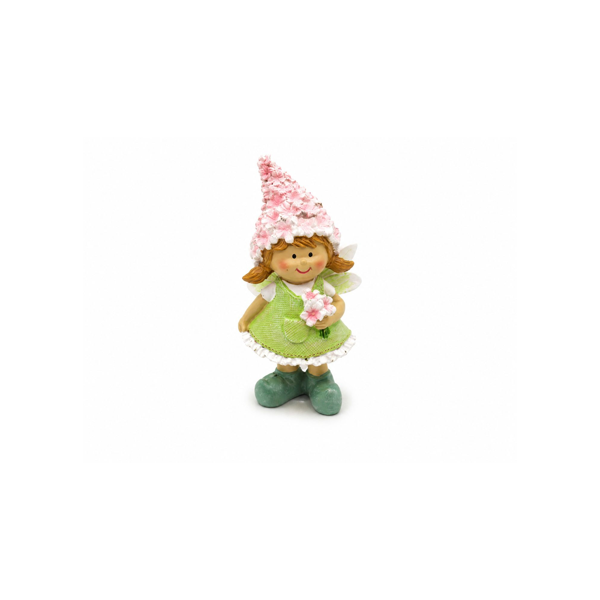 Figura kislány poly 6,5*5,5*12,8cm rózsaszín/zöld
