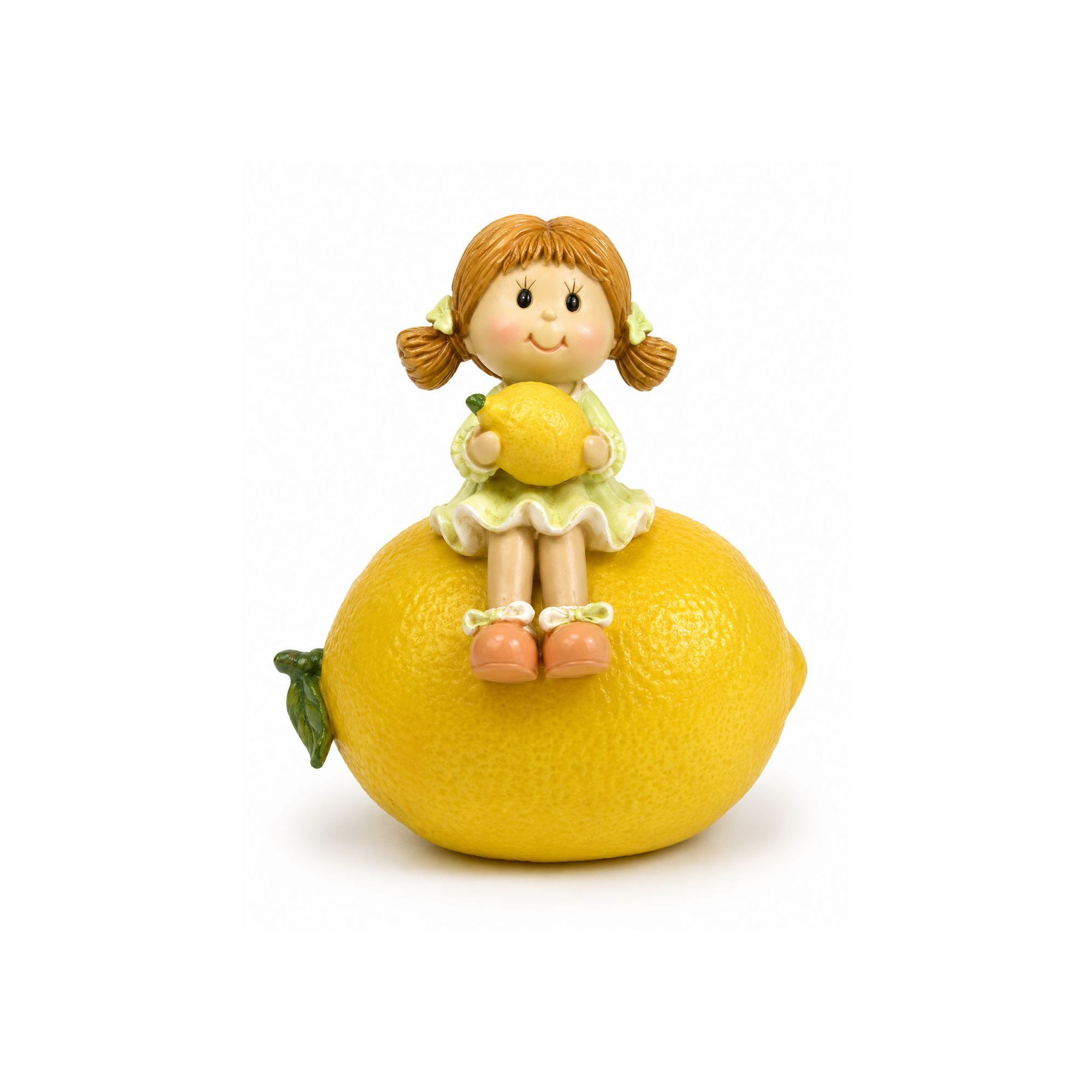Figura kislány poly citromon 9*6.5*10.5cm sárga
