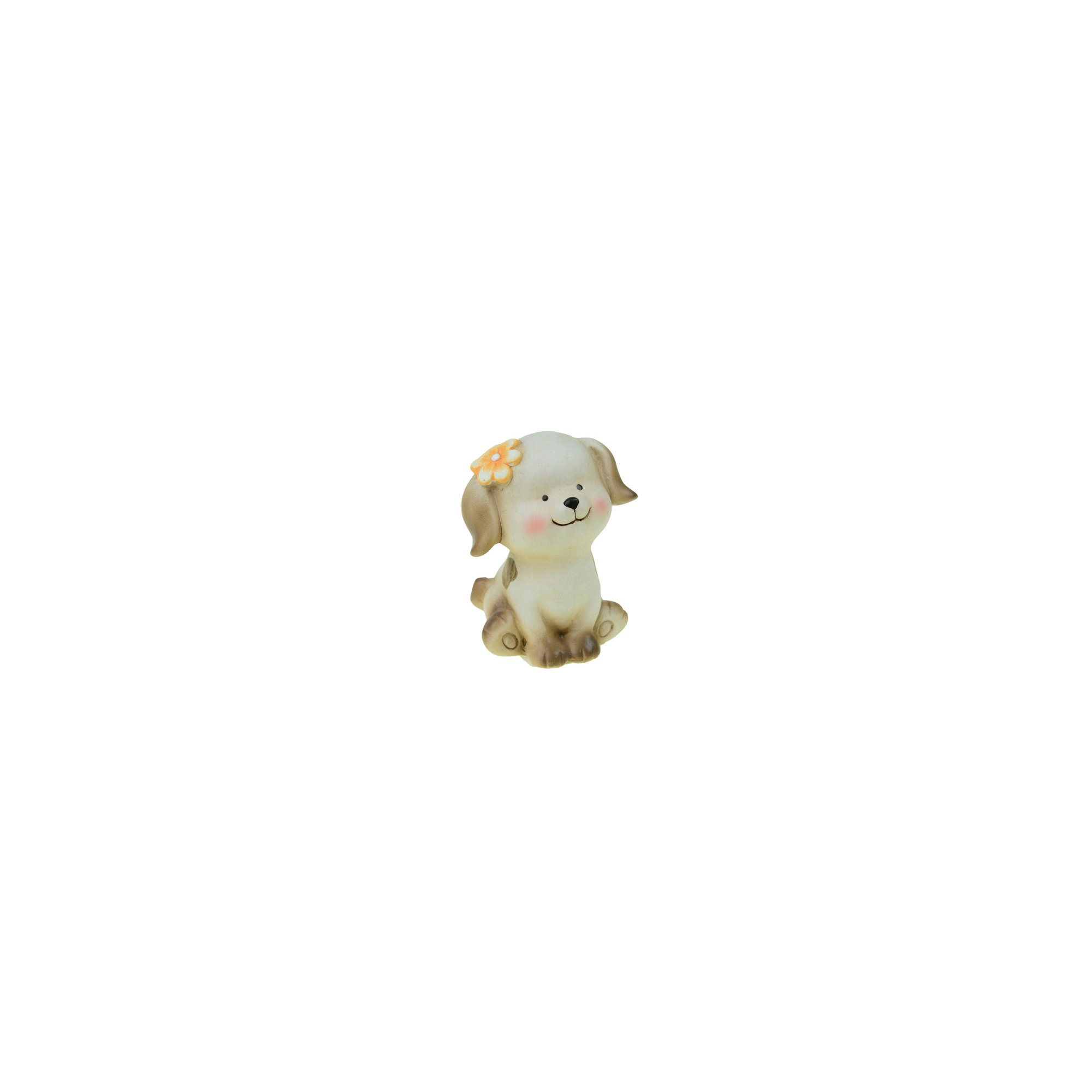 Figura kutya kerámia masnival 9.5*8*12.5cm sárga