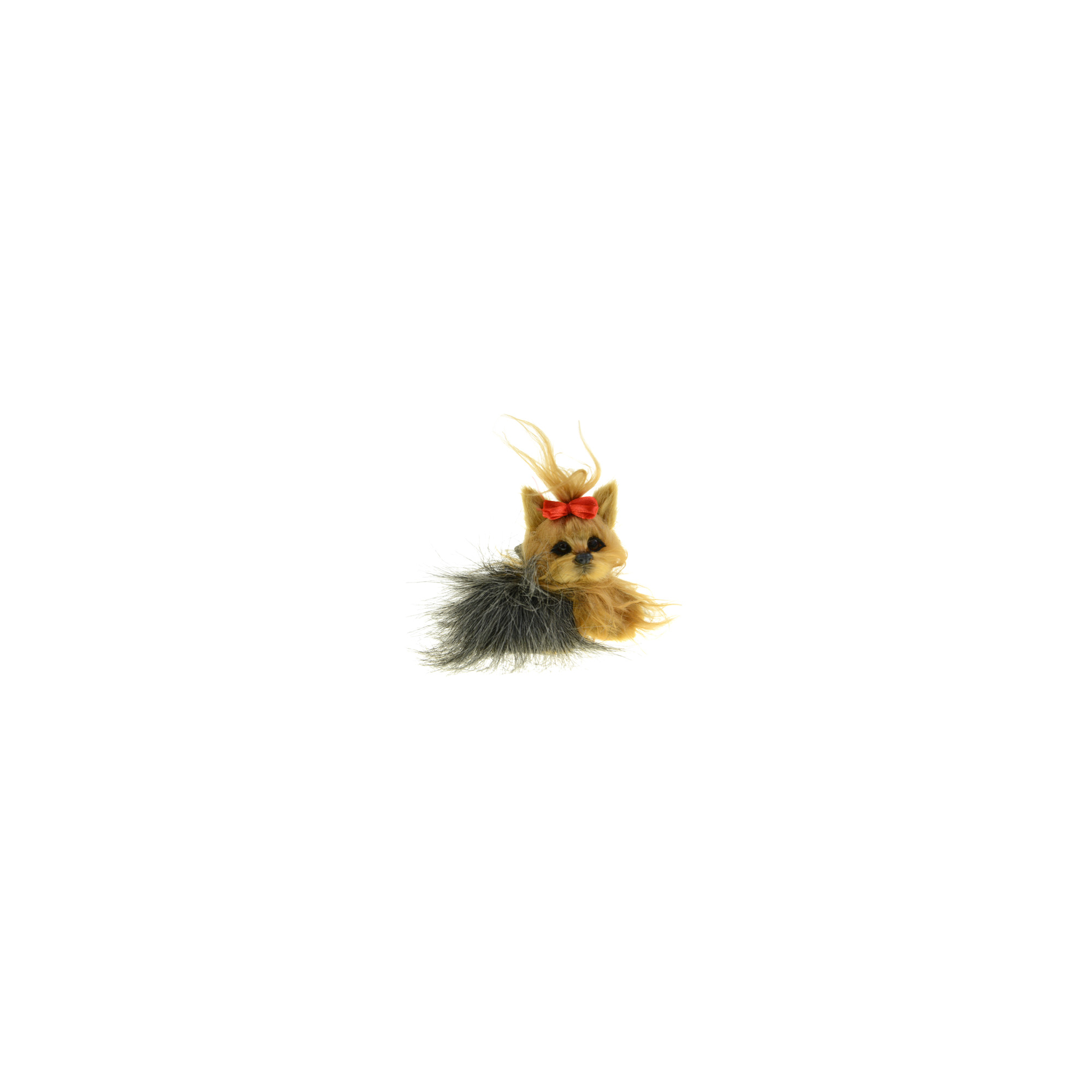Figura kutya textil 8.5*4.5*7CMcm Yorkie barna