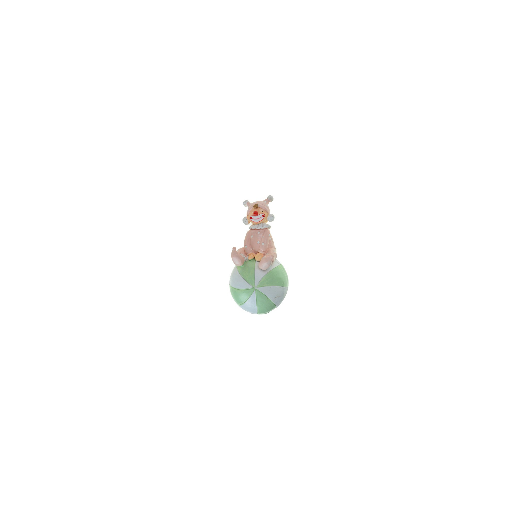 Figura labdás bohóc poly 8.5*9*16.5cm rózsaszín