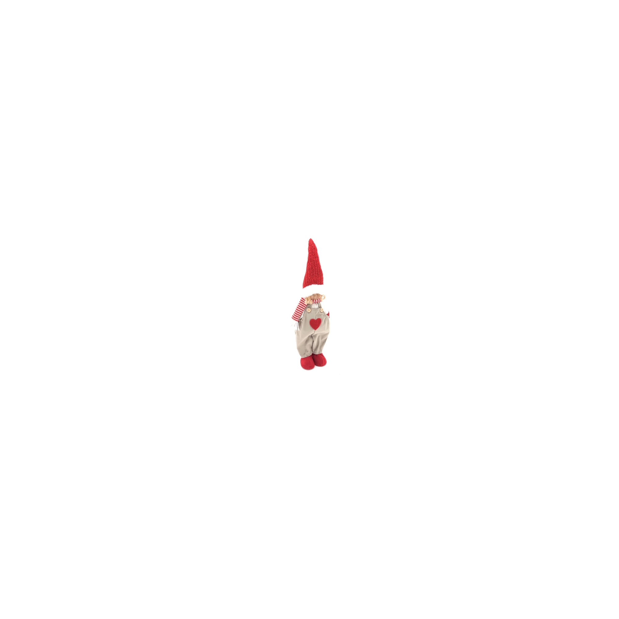 Figura lány álló 51CM szives nadrágban piros/natúr
