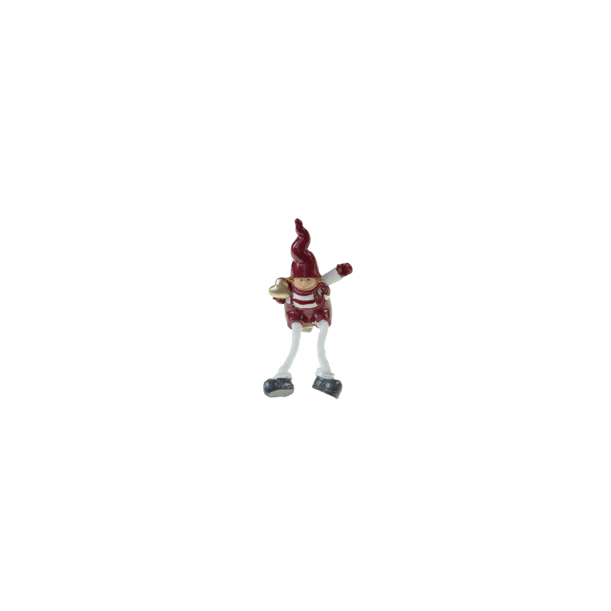 Figura lány poly lógólábú 5,6*3,4*7,2cm szívvel piros