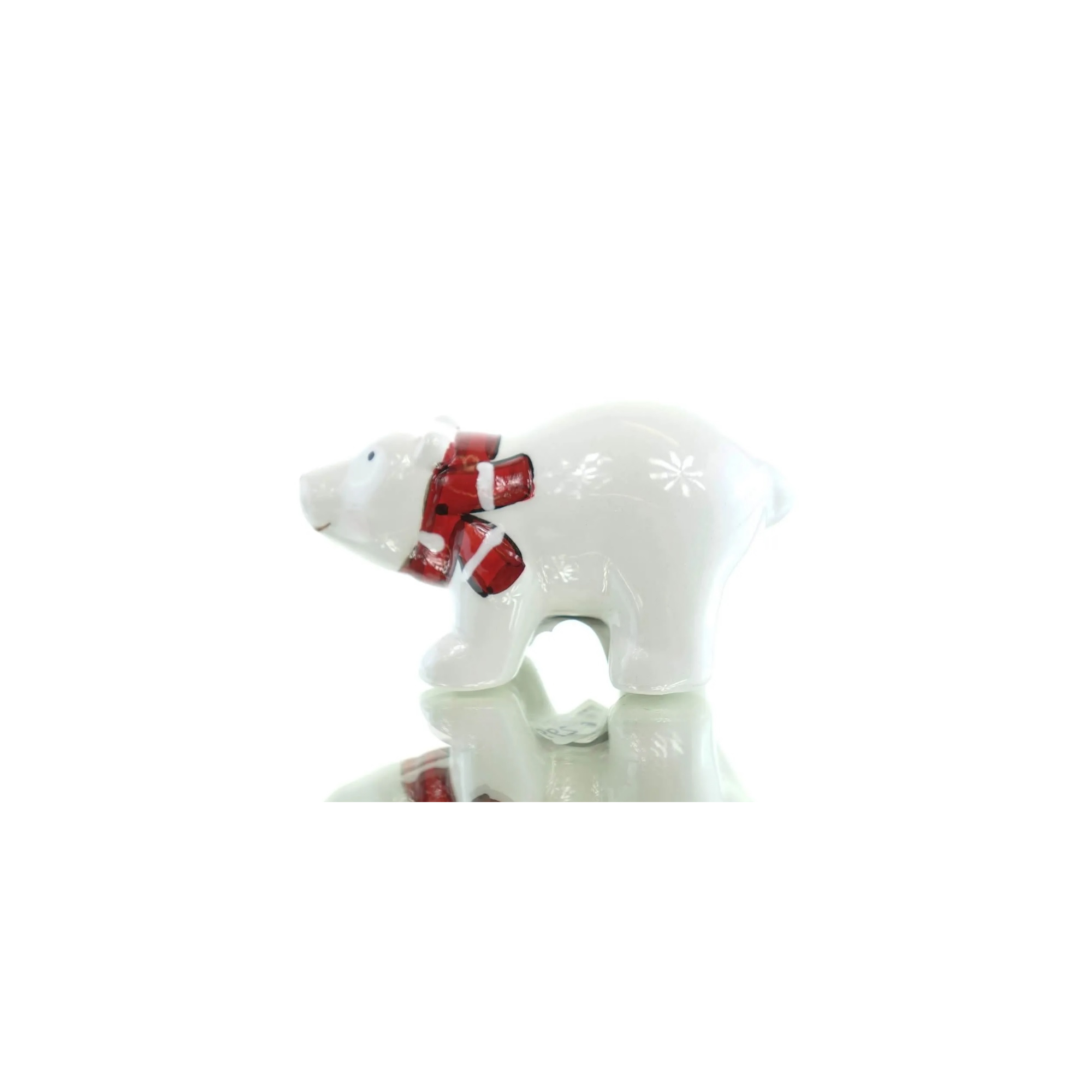 Figura maci dolomit 10cm fehér/piros