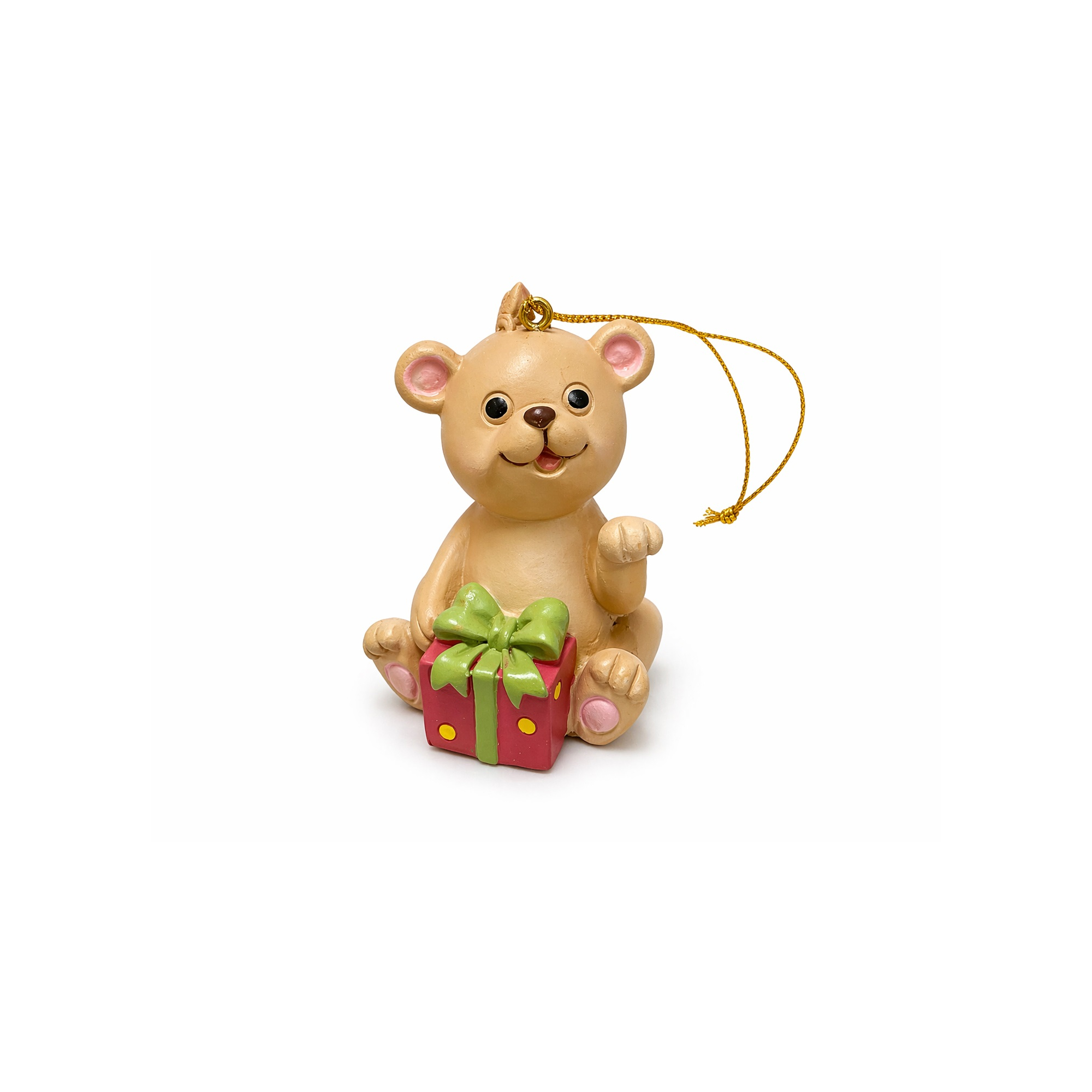 Figura maci kerámia 9cm ajándékkal barna