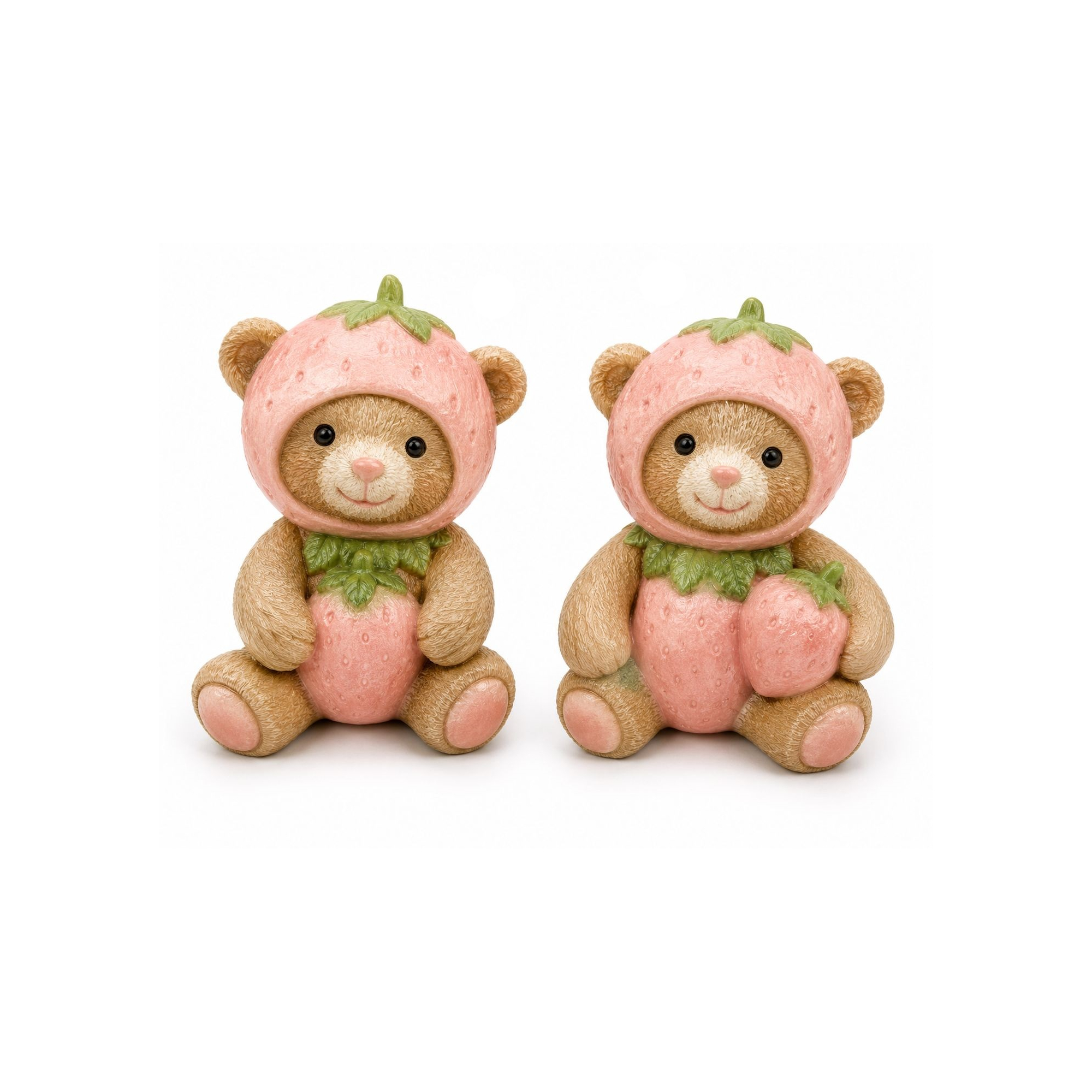 Figura maci poly epres 5*4.5*6.5cm barna/rózsaszín
