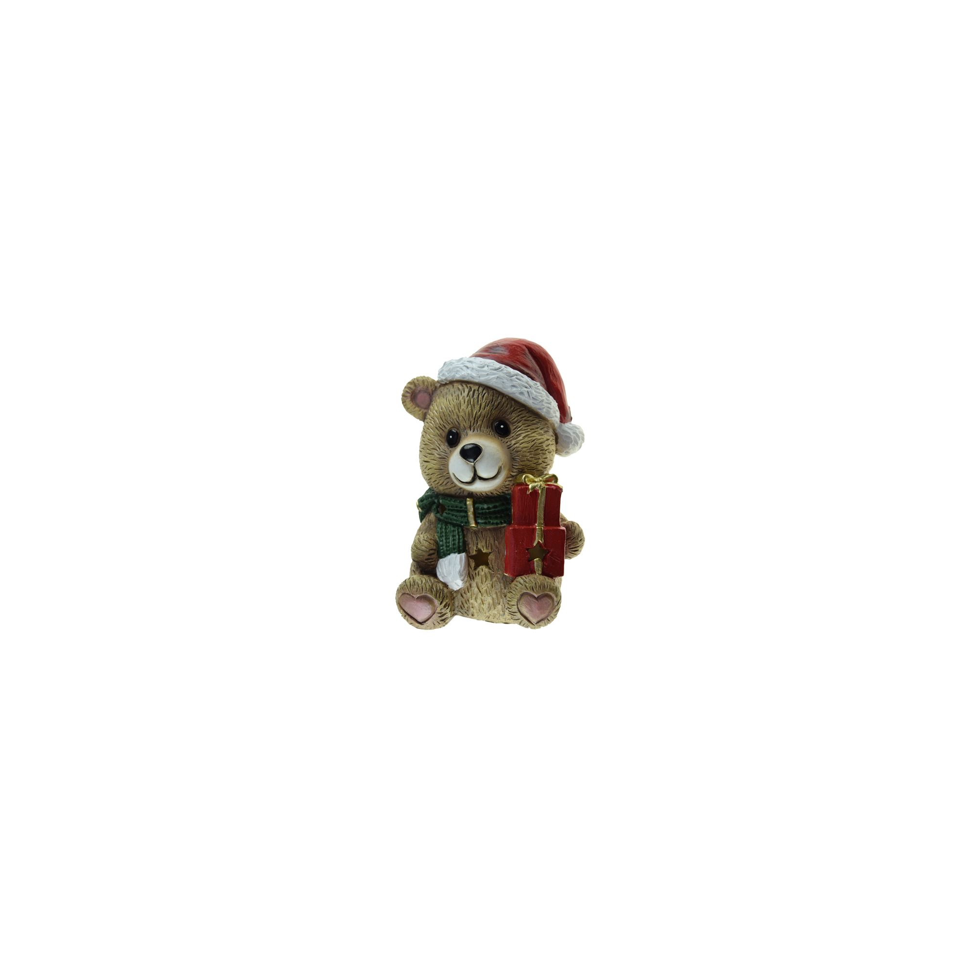 Figura maci poly LED-es 20.5cm barna