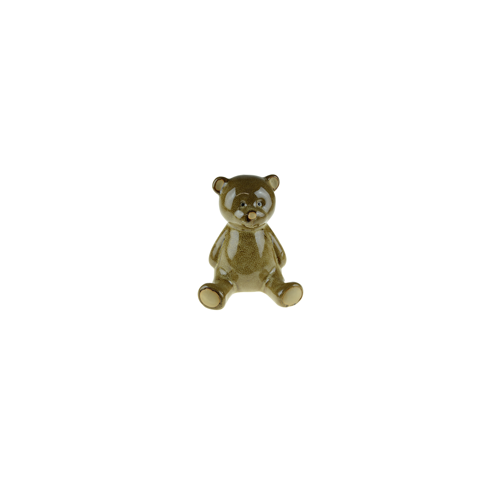 Figura maci porcelán 15*13*16.5cm barna