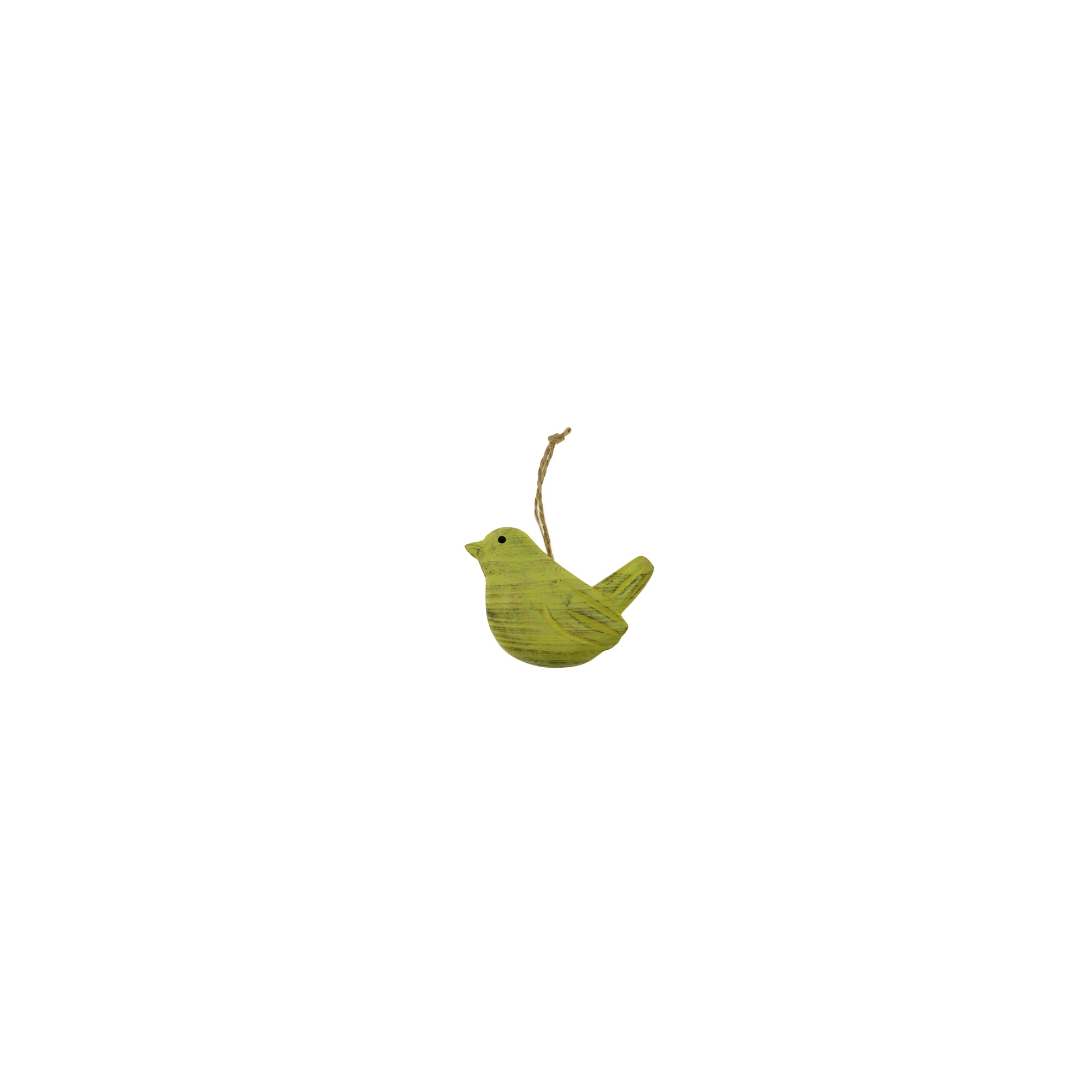 Figura madár fa 8*5.5*3.5cm akasztós sárga