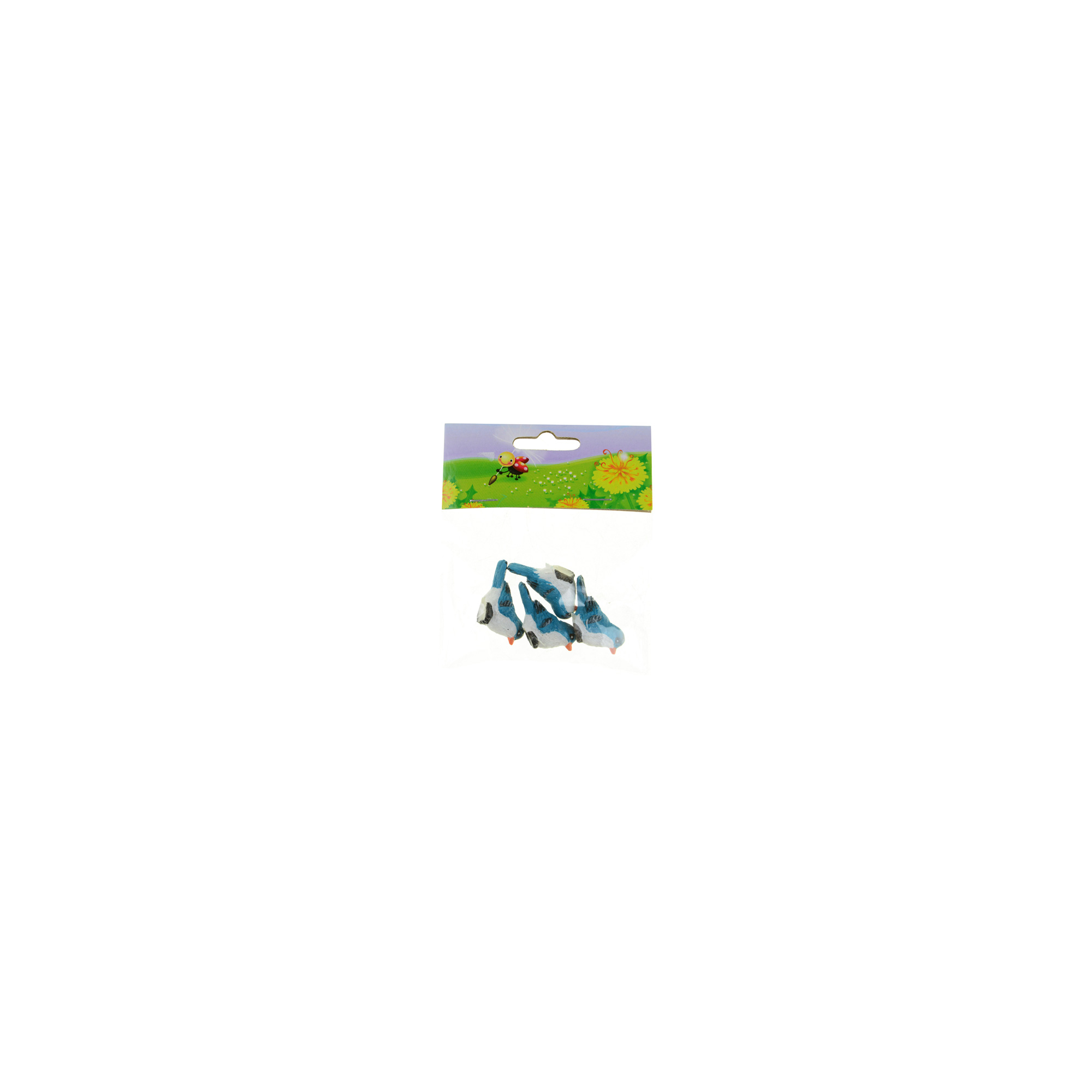 Figura madár poly 2,1cm s/4 kék