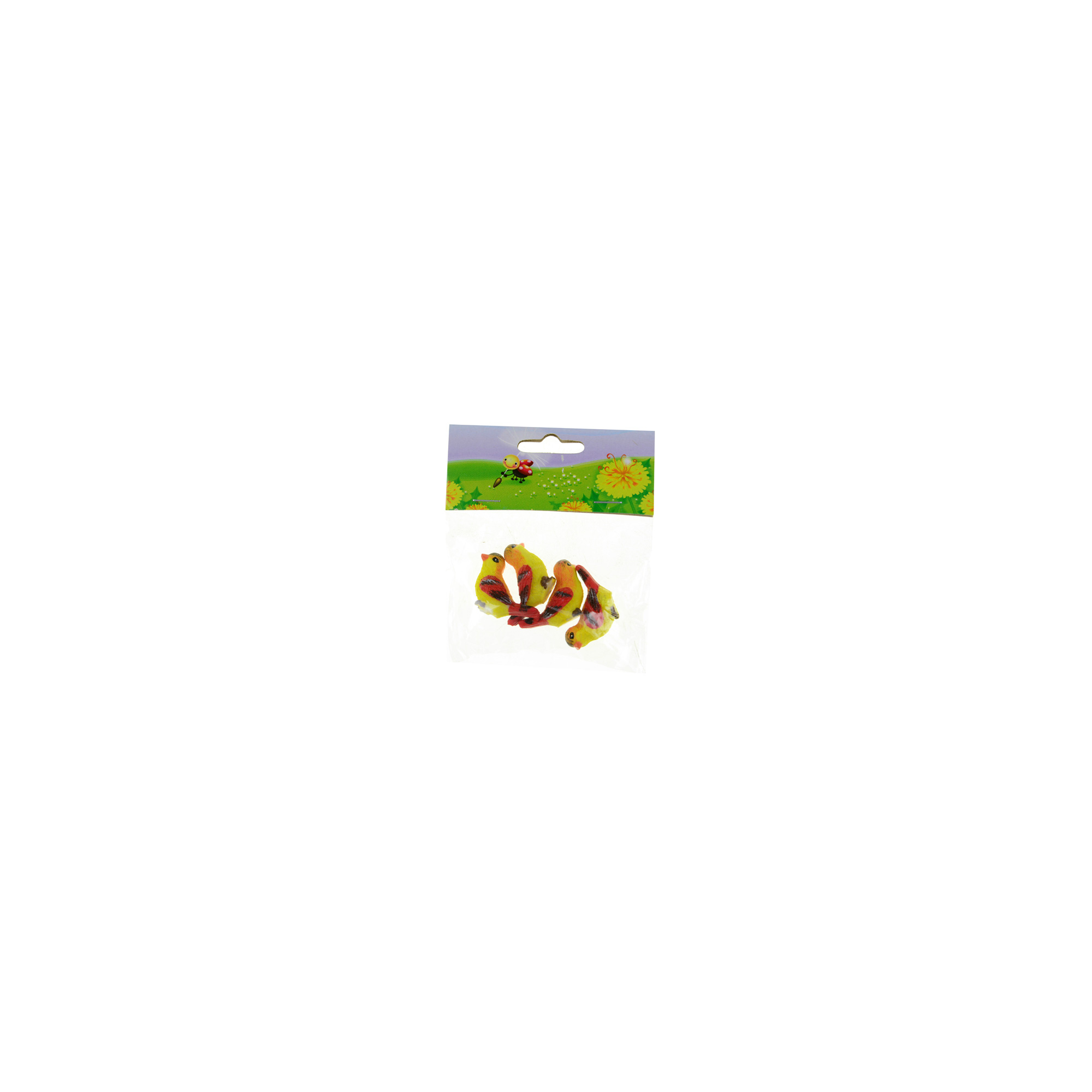 Figura madár poly 2,9cm s/4 sárga